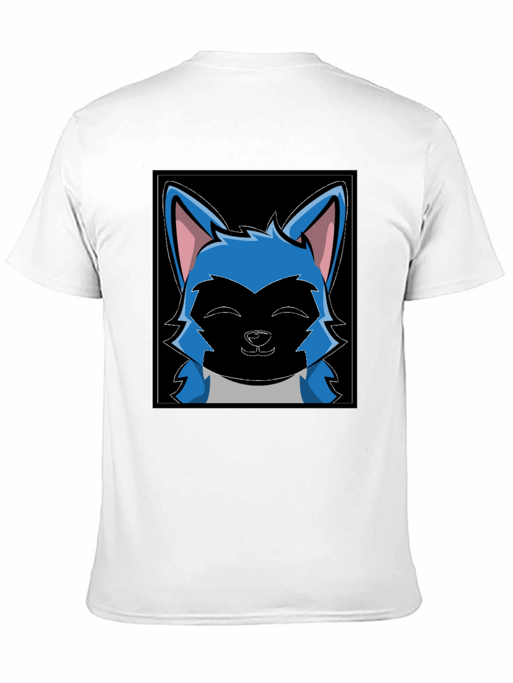 Cartoon Wolf Graphic Black T-Shirt