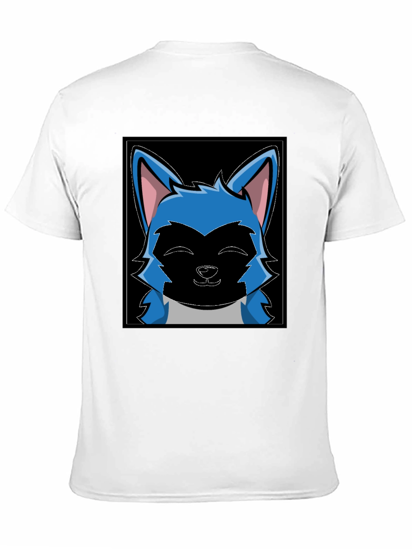 Cartoon Wolf Graphic Black T-Shirt