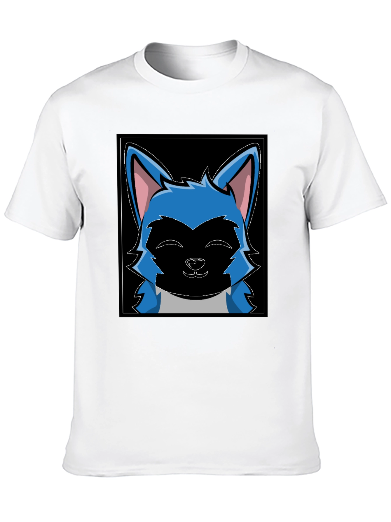 Cartoon Wolf Graphic Black T-Shirt