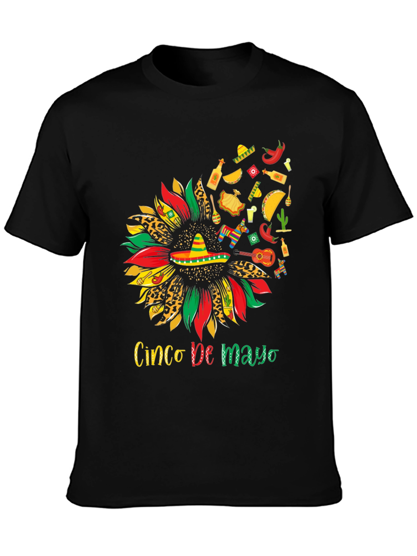 Cinco De Mayo Sunflower Graphic T-Shirt