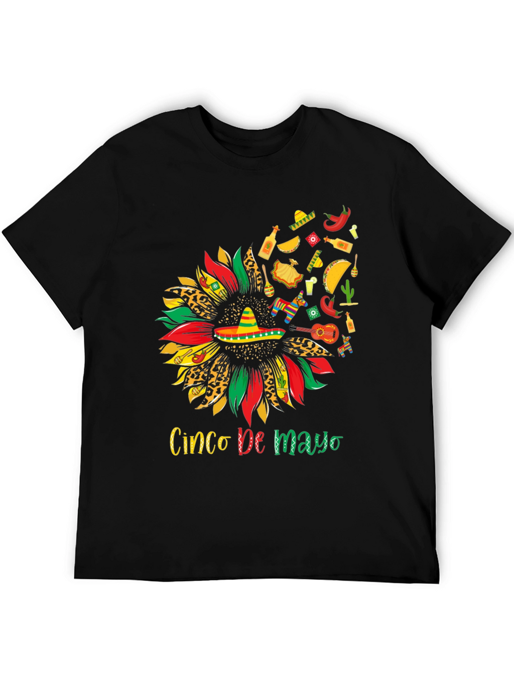 Cinco De Mayo Sunflower Graphic T-Shirt