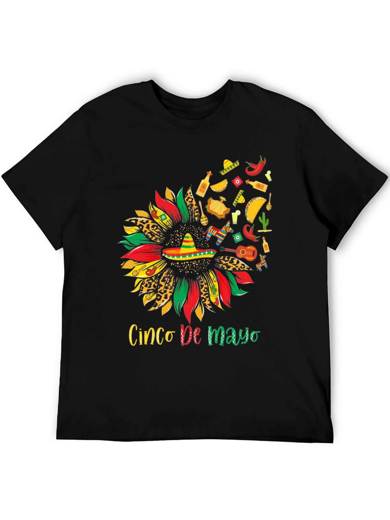 Cinco De Mayo Sunflower Graphic T-Shirt
