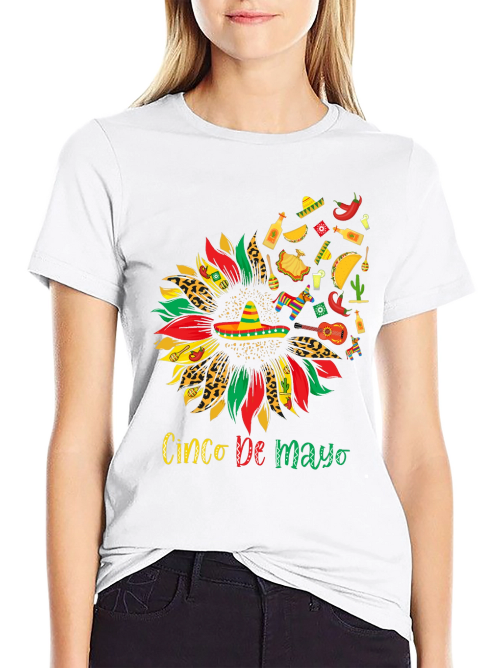 Cinco De Mayo Sunflower Graphic T-Shirt