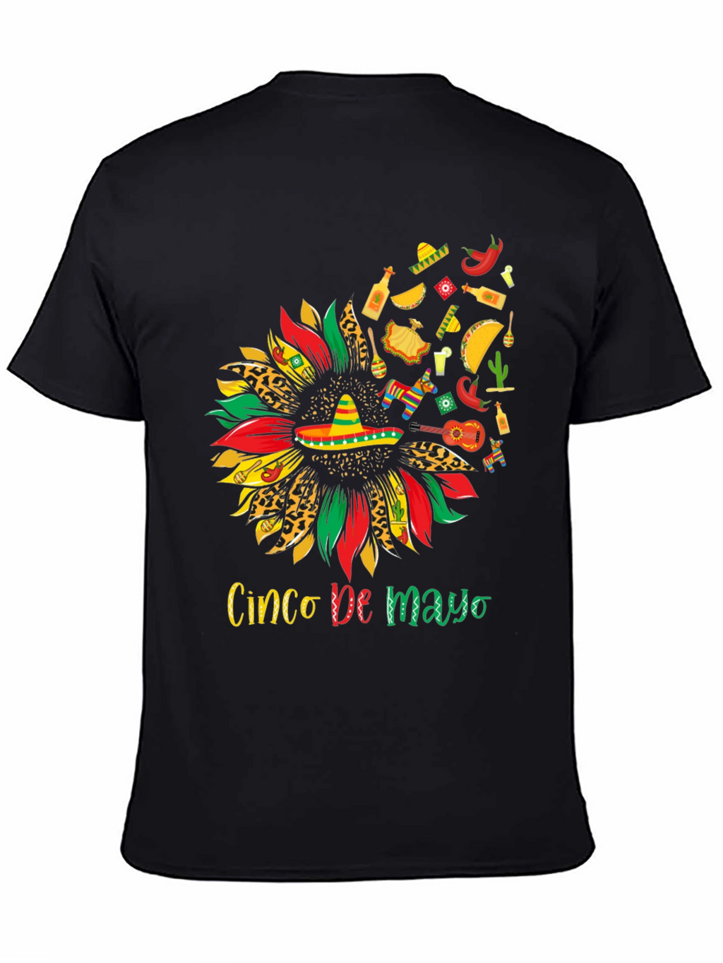 Cinco De Mayo Sunflower Graphic T-Shirt