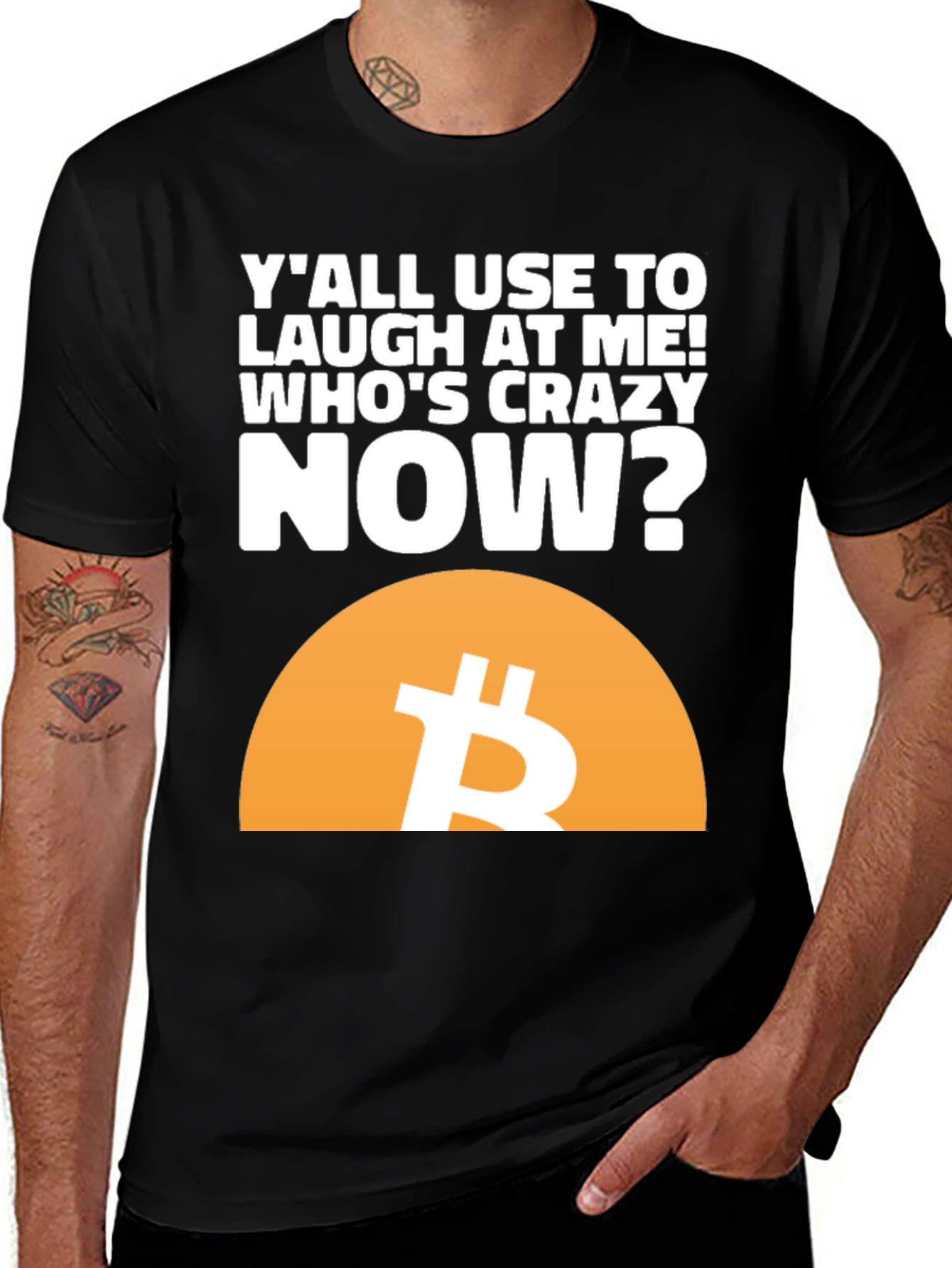 Bitcoin T-Shirt - Whos Crazy Now?