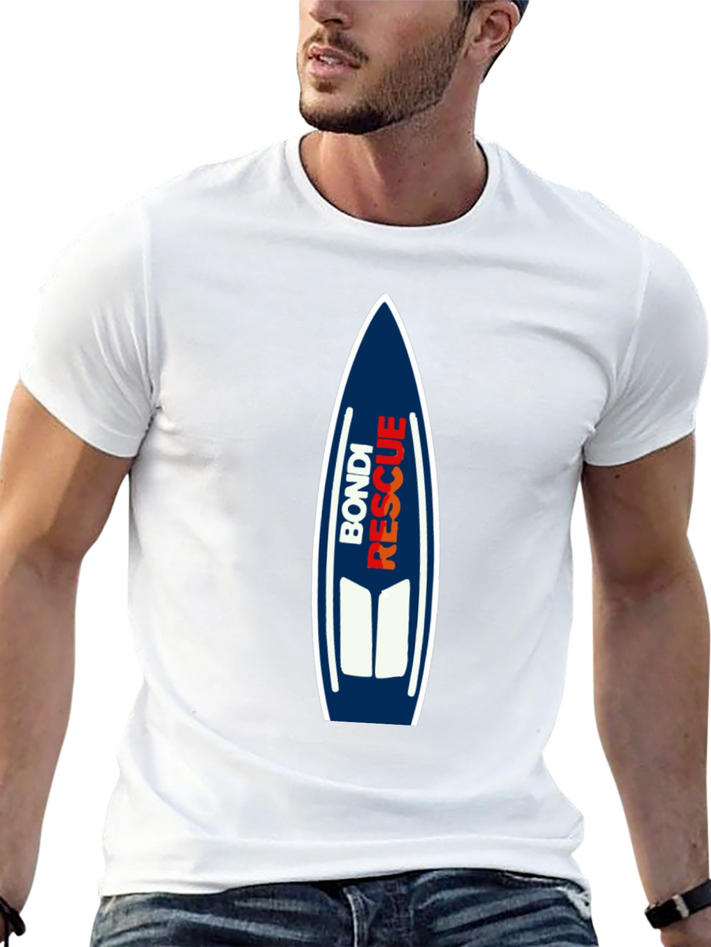 Bondi Rescue Graphic Tee - Surfboard Design