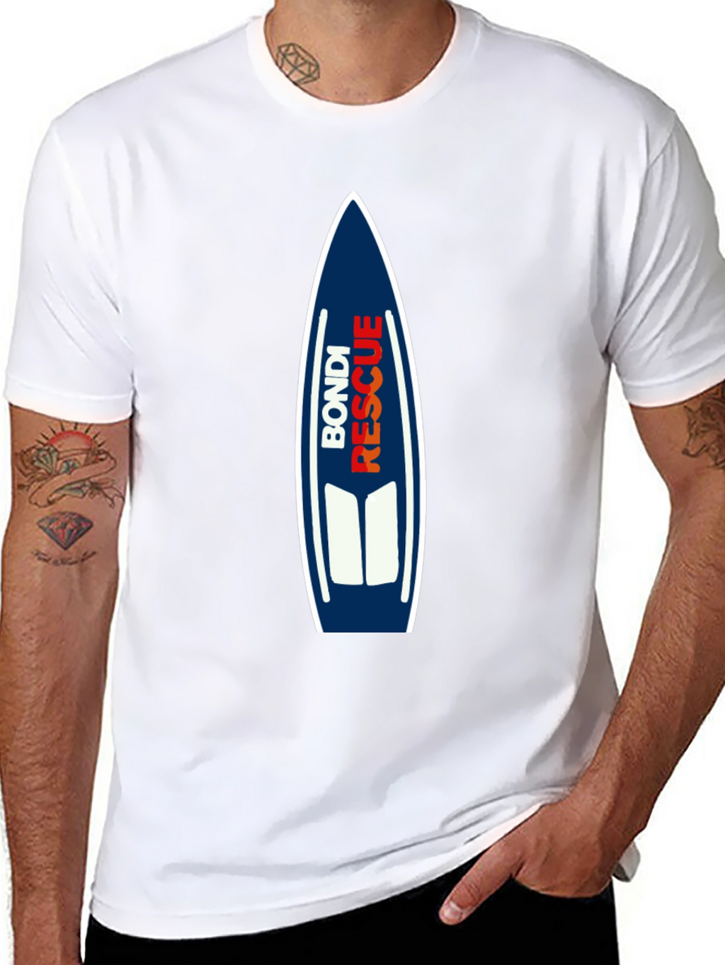 Bondi Rescue Graphic Tee - Surfboard Design