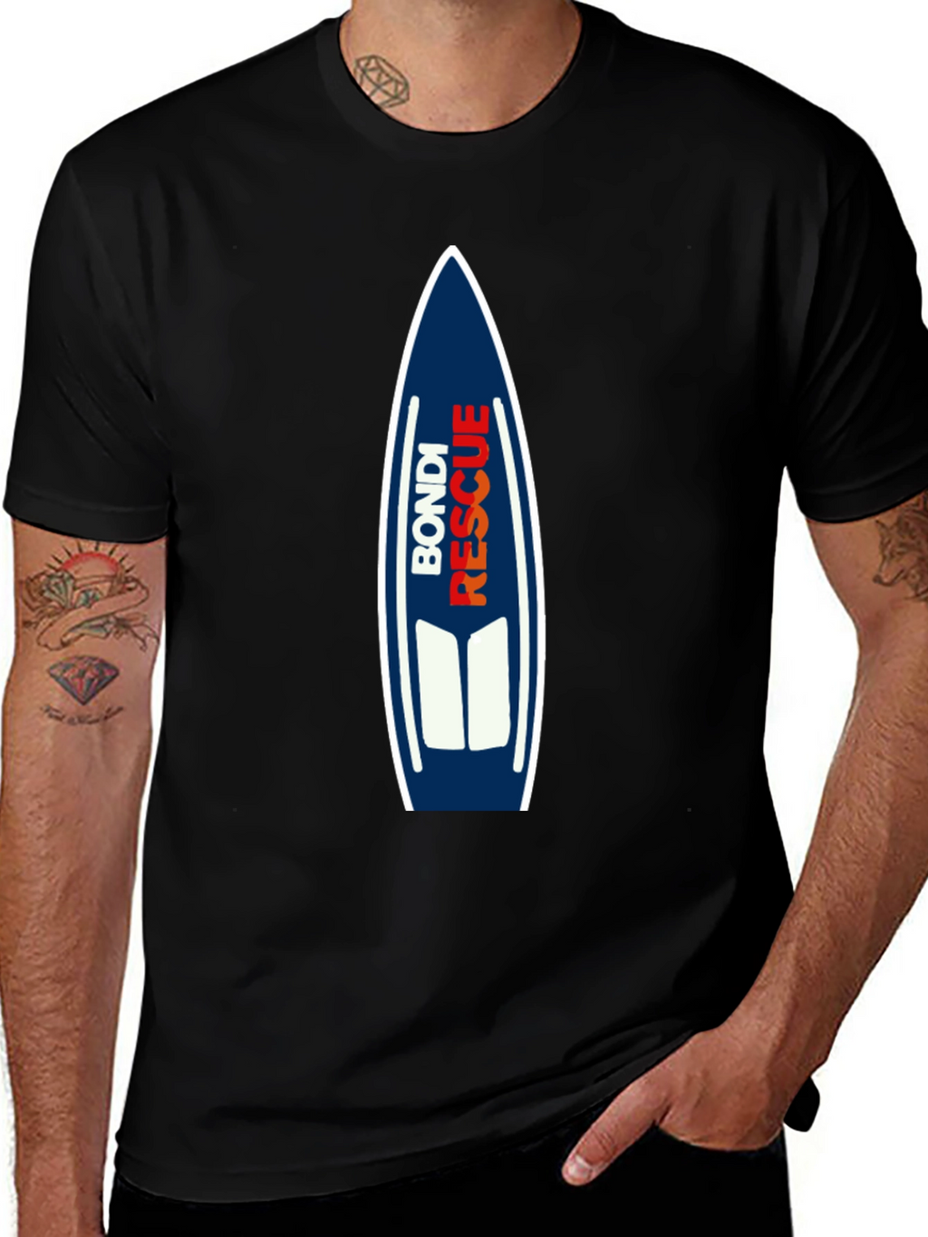 Bondi Rescue Graphic Tee - Surfboard Design