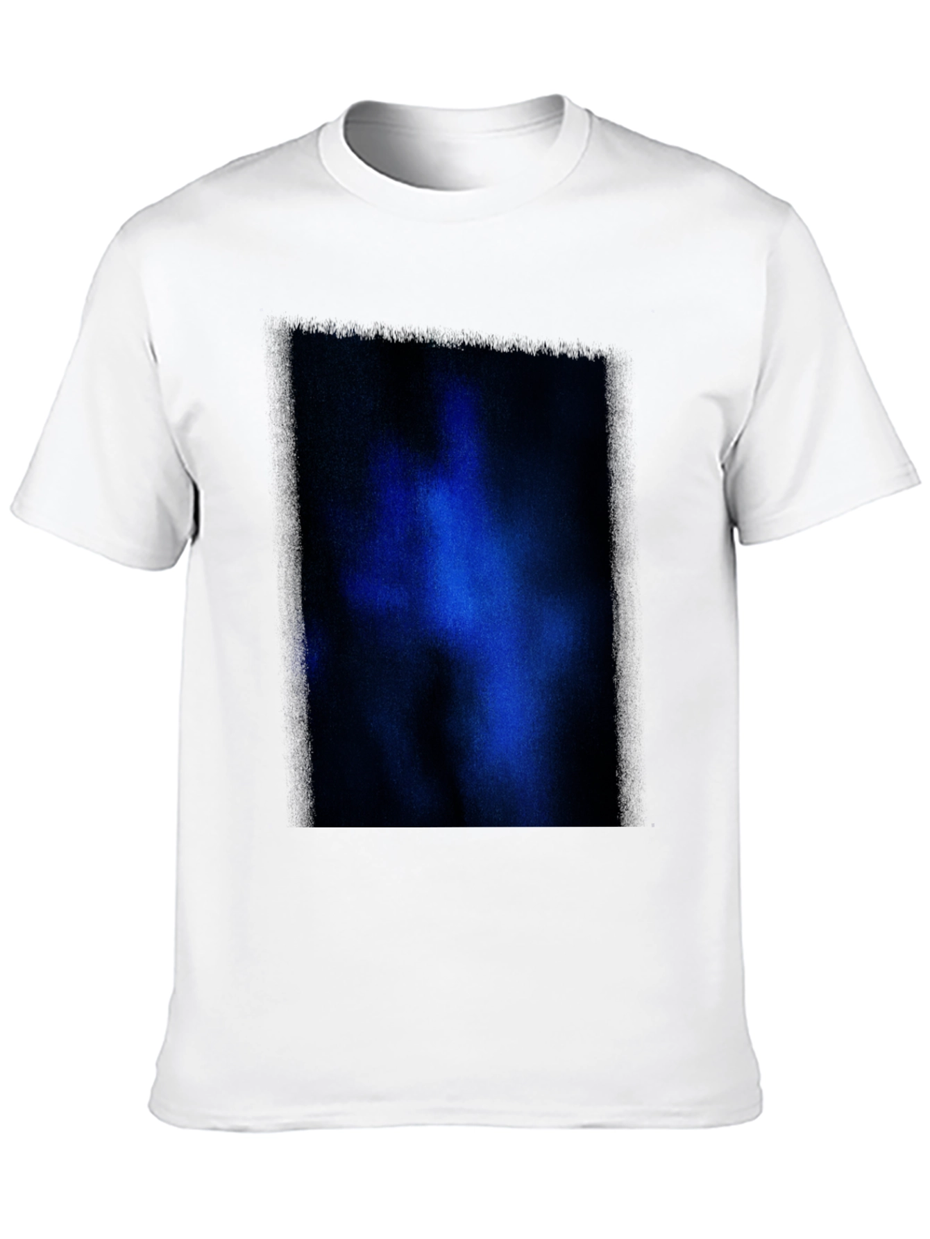Black T-Shirt with Abstract Blue Graphic Print