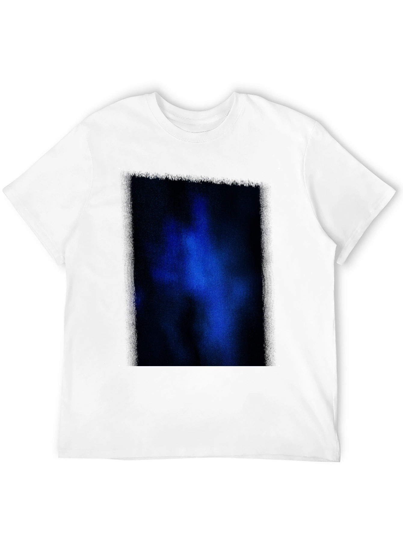Black T-Shirt with Abstract Blue Graphic Print