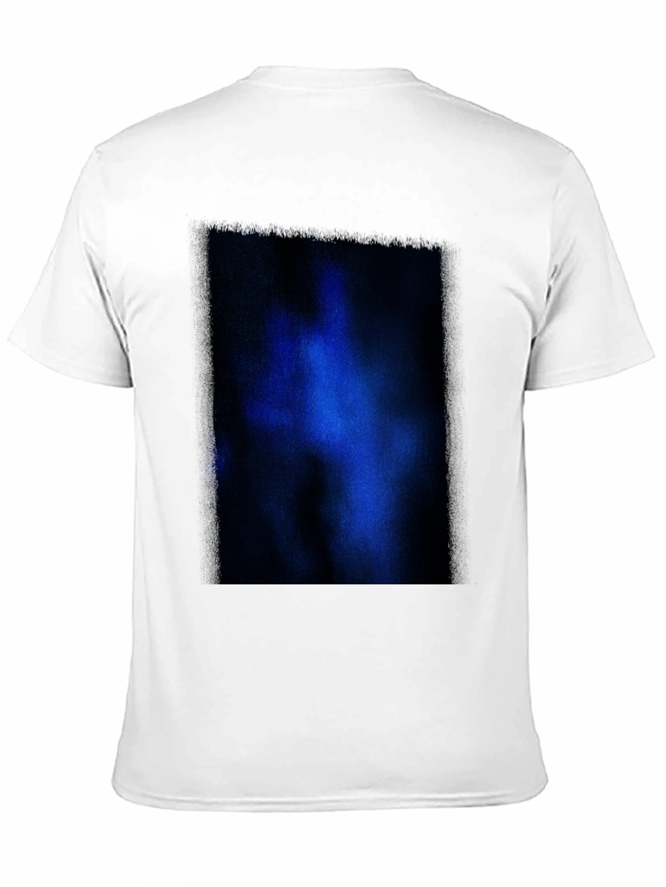 Black T-Shirt with Abstract Blue Graphic Print