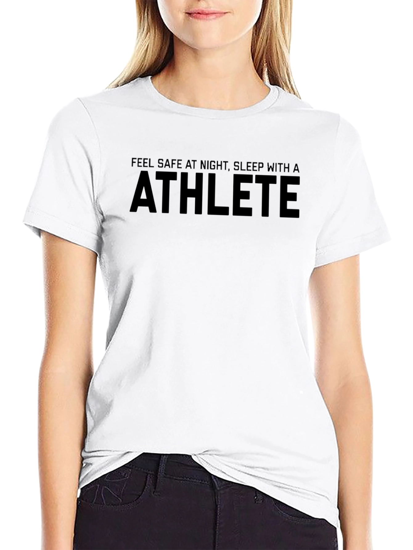 Athlete Graphic Tee - Feel Safe at Night Slogan