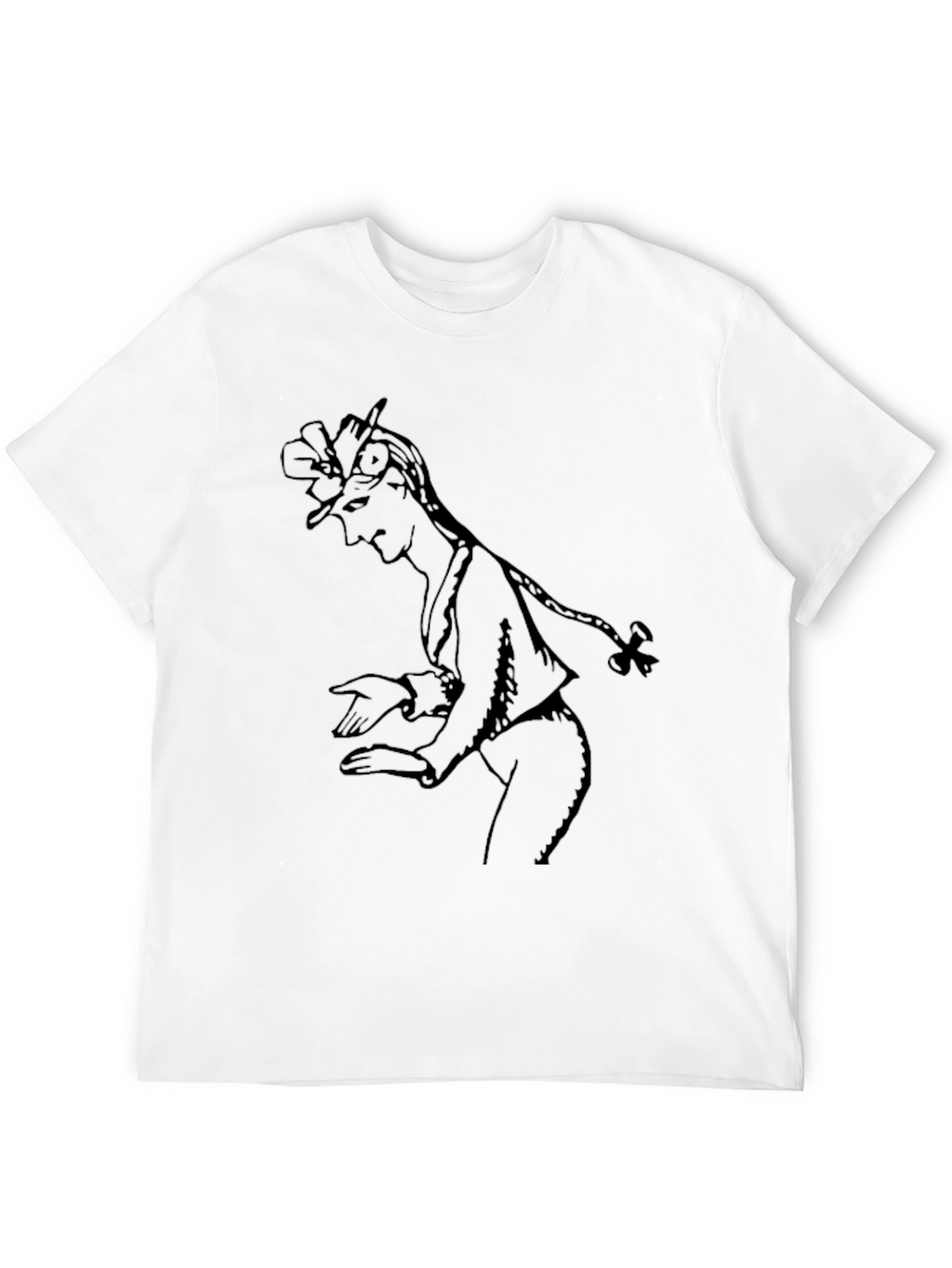 Elegant Black T-Shirt with Sketch Graphic