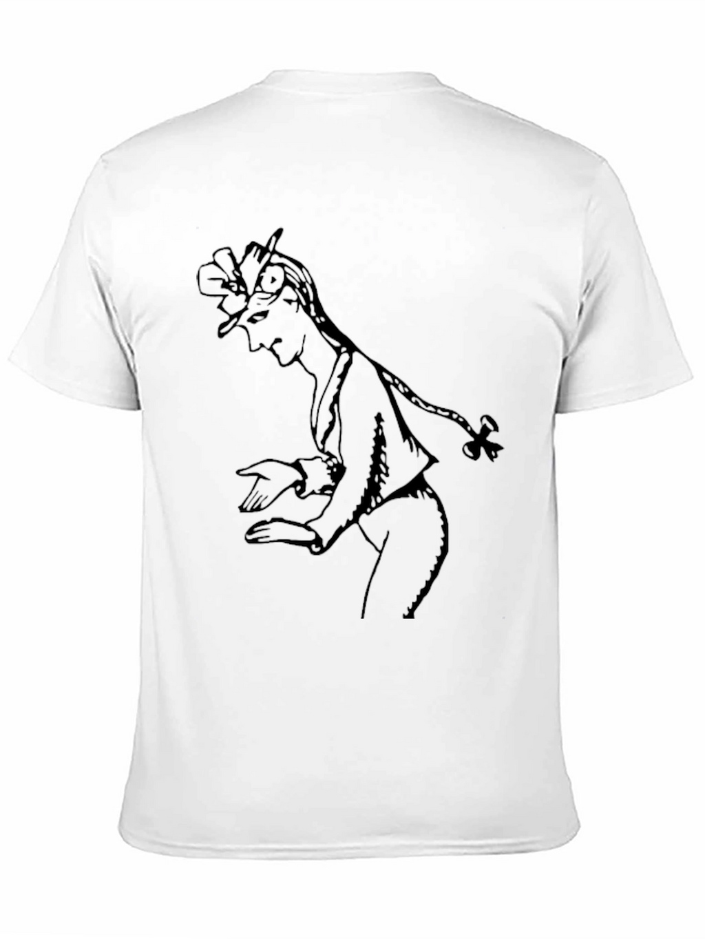 Elegant Black T-Shirt with Sketch Graphic