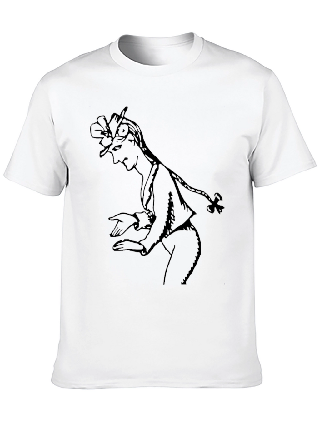 Elegant Black T-Shirt with Sketch Graphic