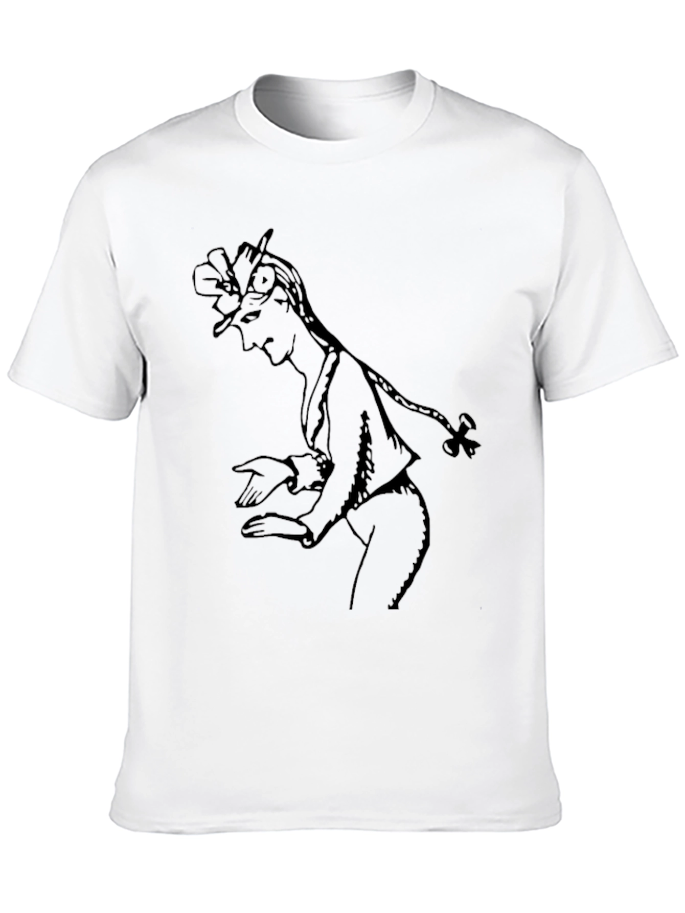 Elegant Black T-Shirt with Sketch Graphic