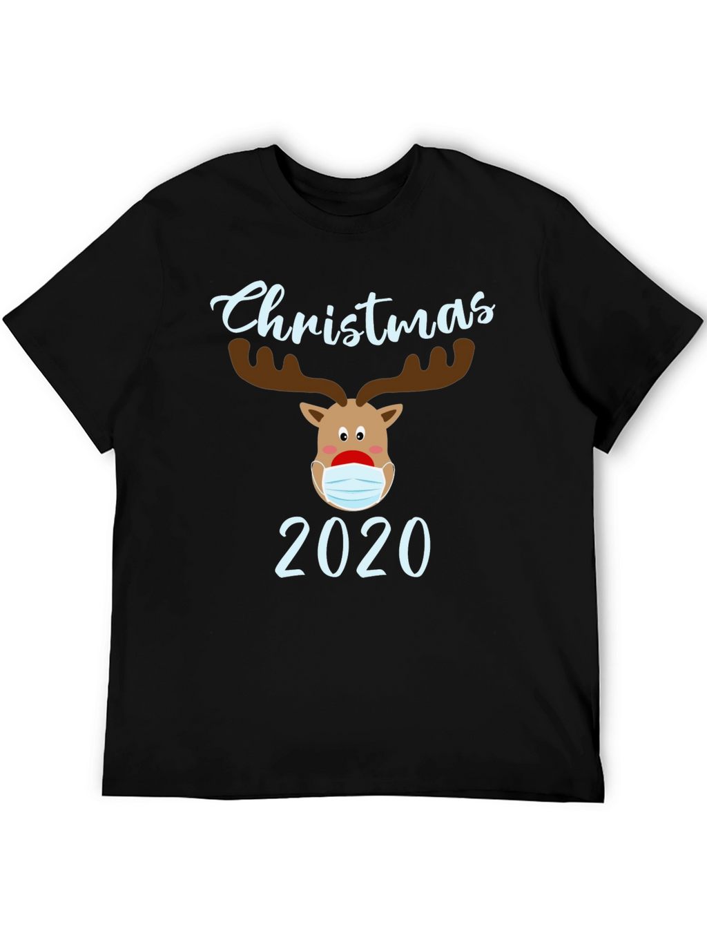 Christmas 2020 Masked Reindeer Graphic T-Shirt