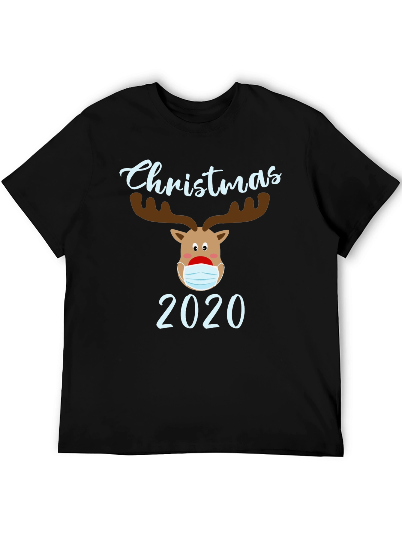 Christmas 2020 Masked Reindeer Graphic T-Shirt