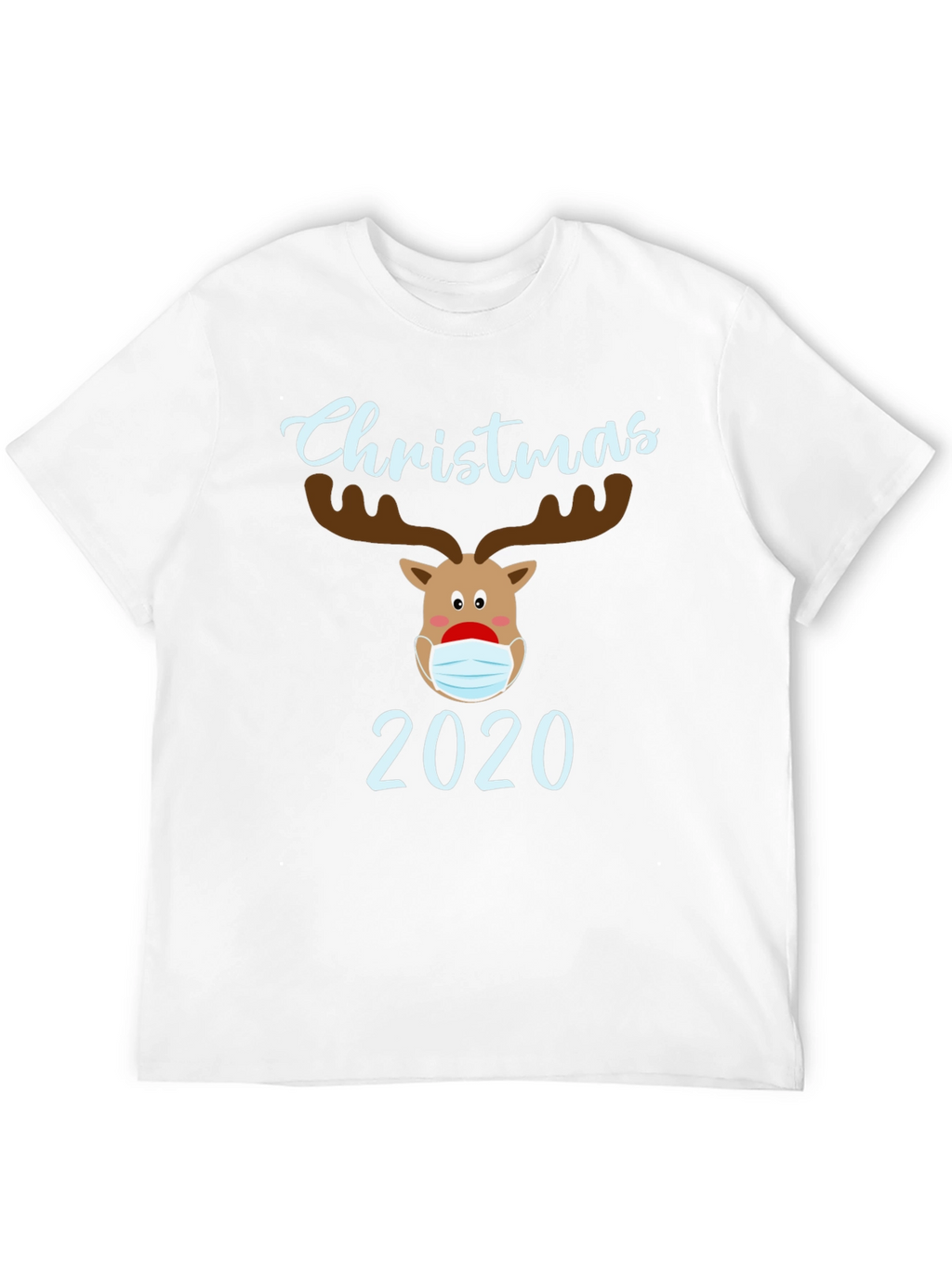 Christmas 2020 Masked Reindeer Graphic T-Shirt