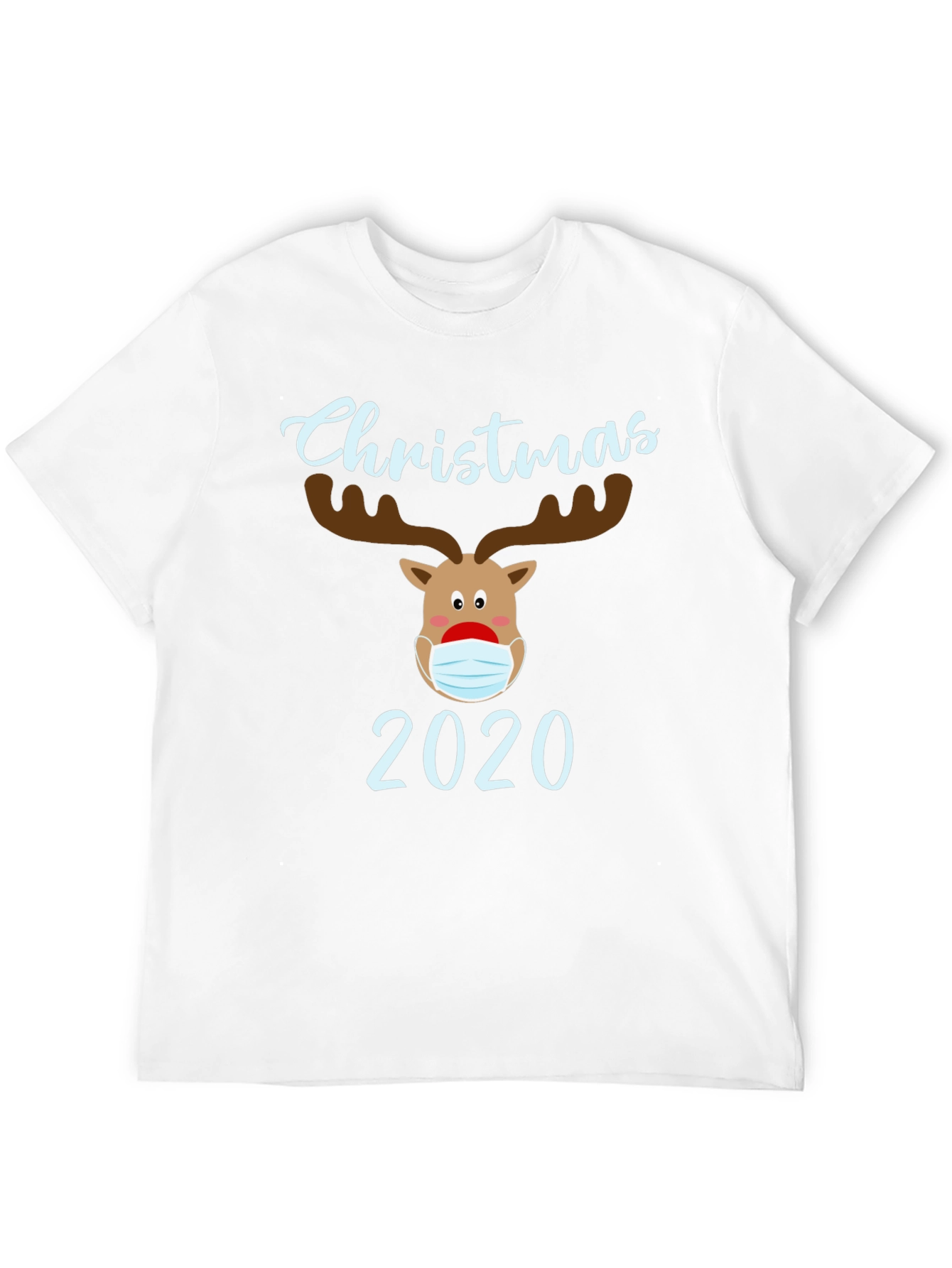 Christmas 2020 Masked Reindeer Graphic T-Shirt