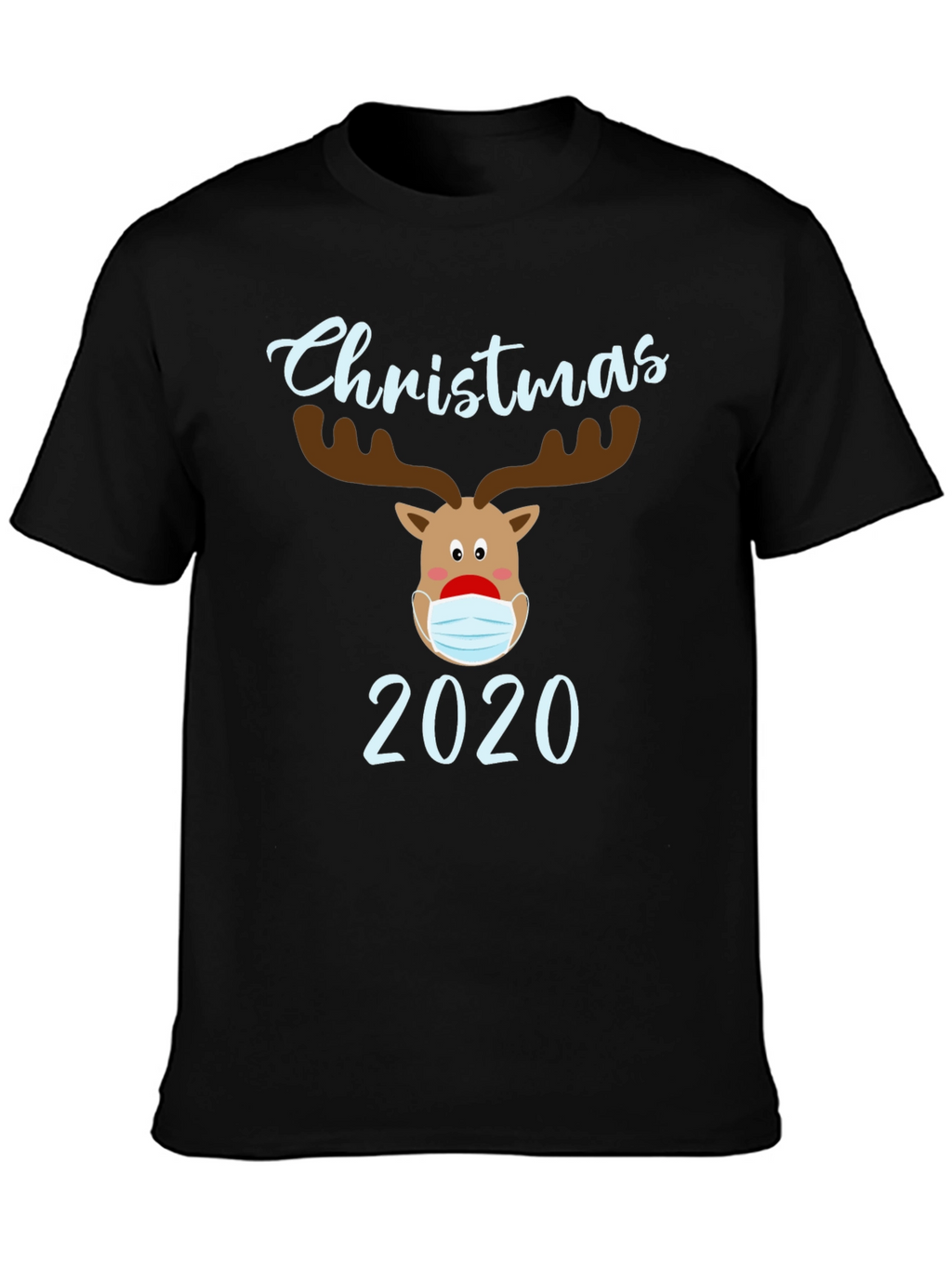 Christmas 2020 Masked Reindeer Graphic T-Shirt