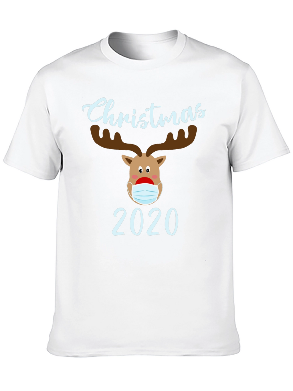 Christmas 2020 Masked Reindeer Graphic T-Shirt