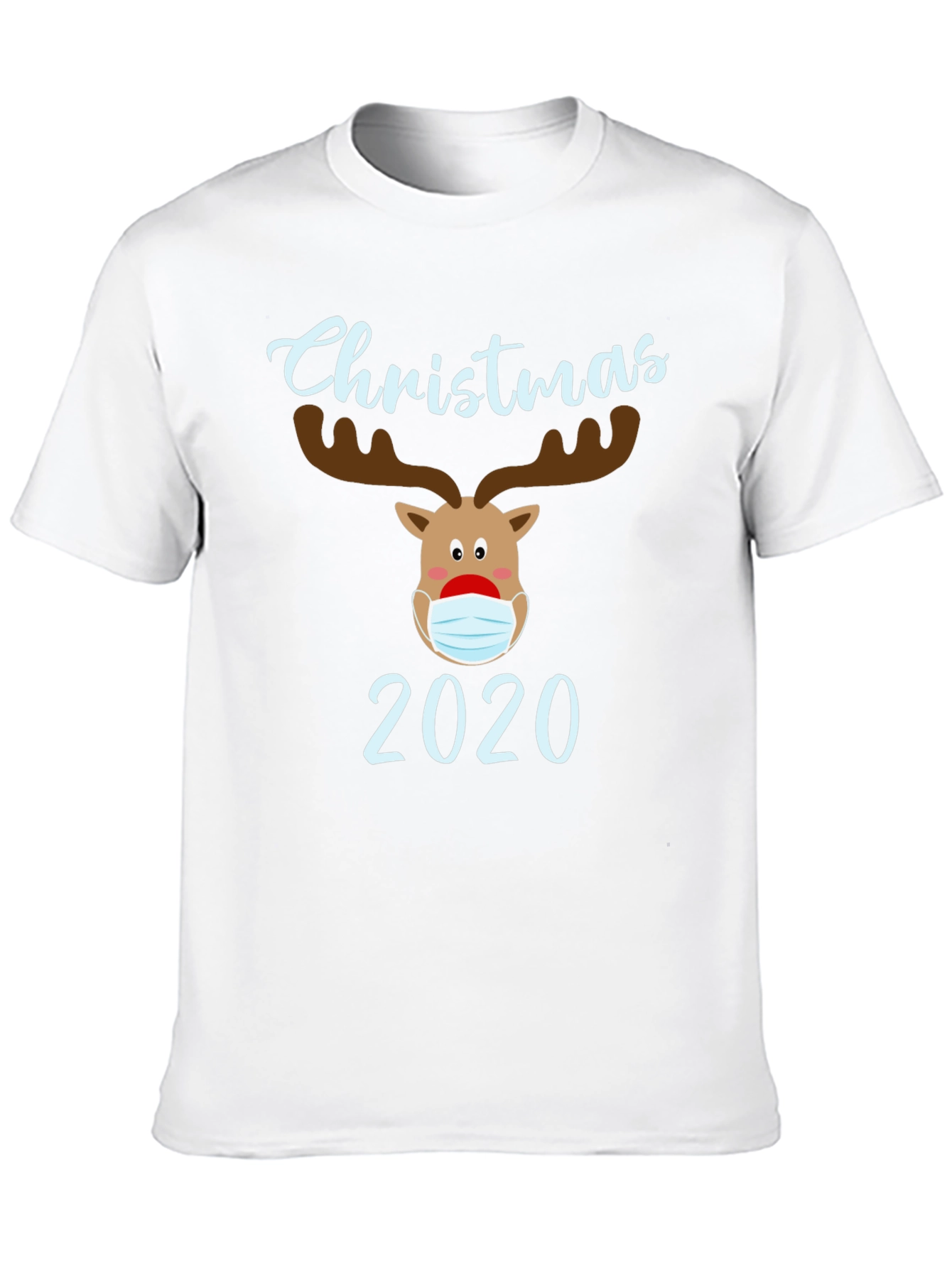 Christmas 2020 Masked Reindeer Graphic T-Shirt