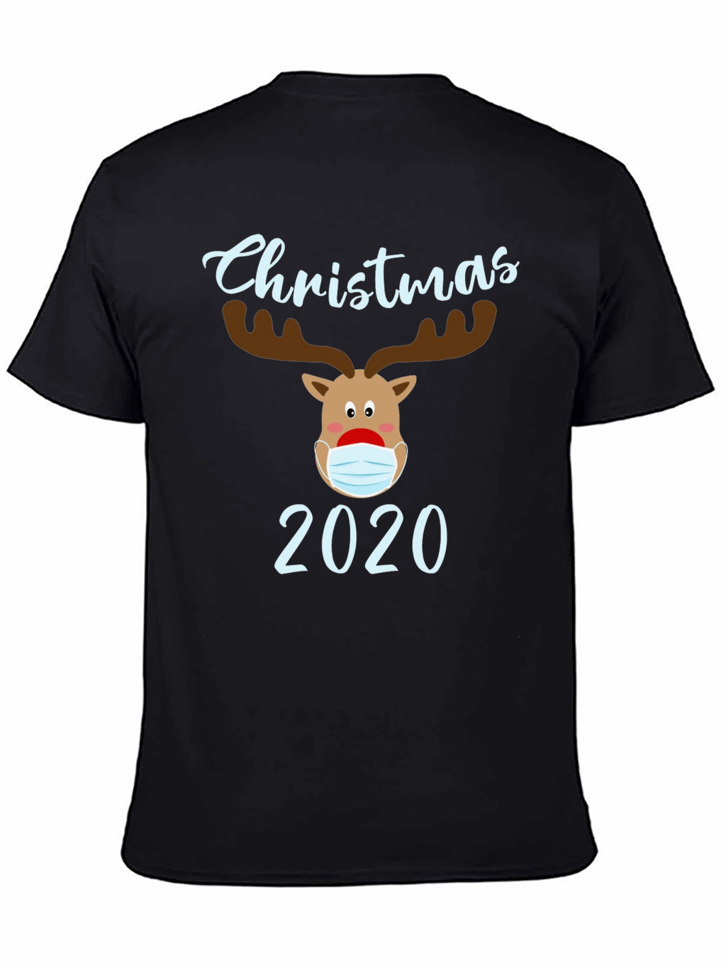 Christmas 2020 Masked Reindeer Graphic T-Shirt