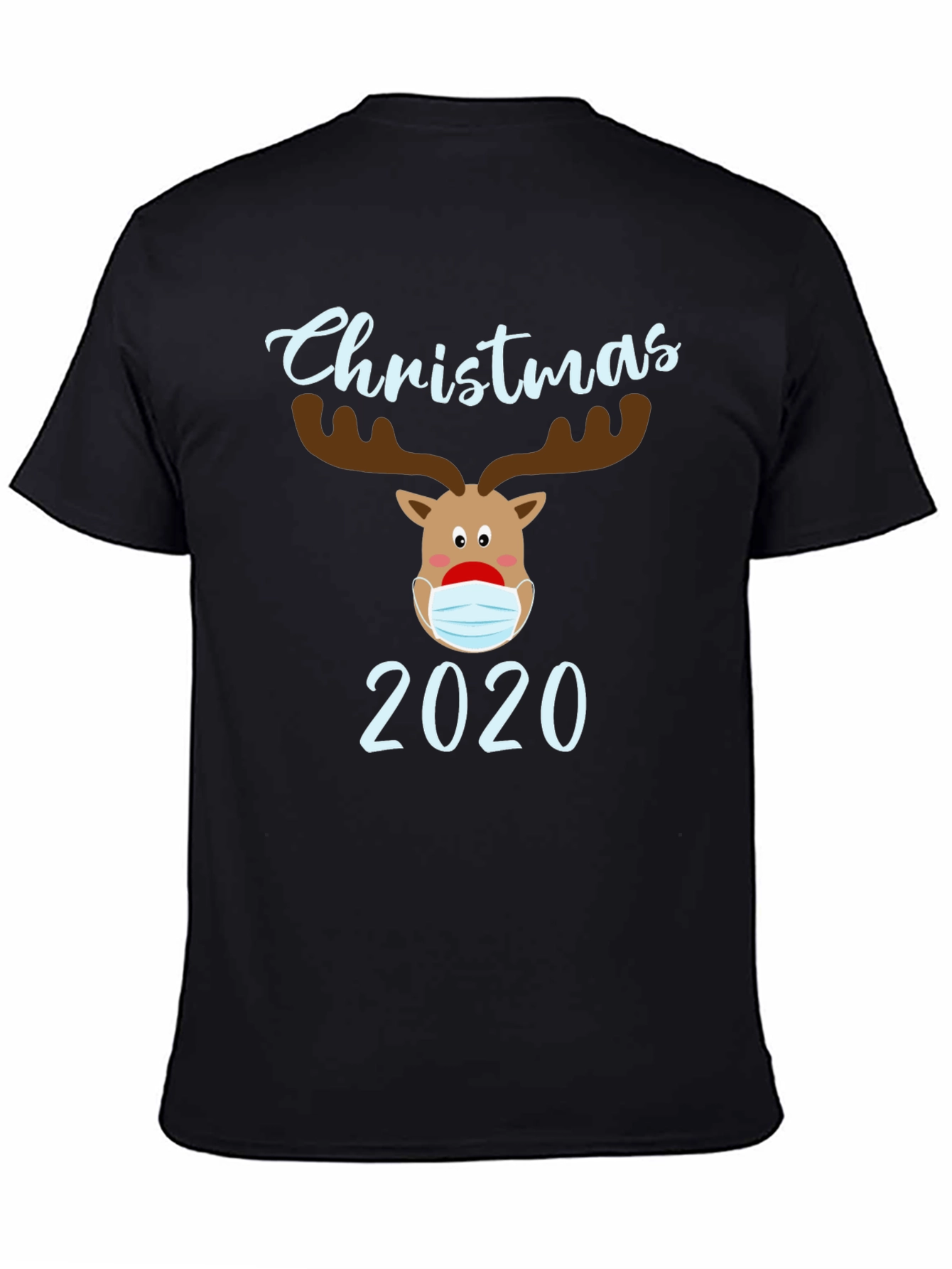 Christmas 2020 Masked Reindeer Graphic T-Shirt