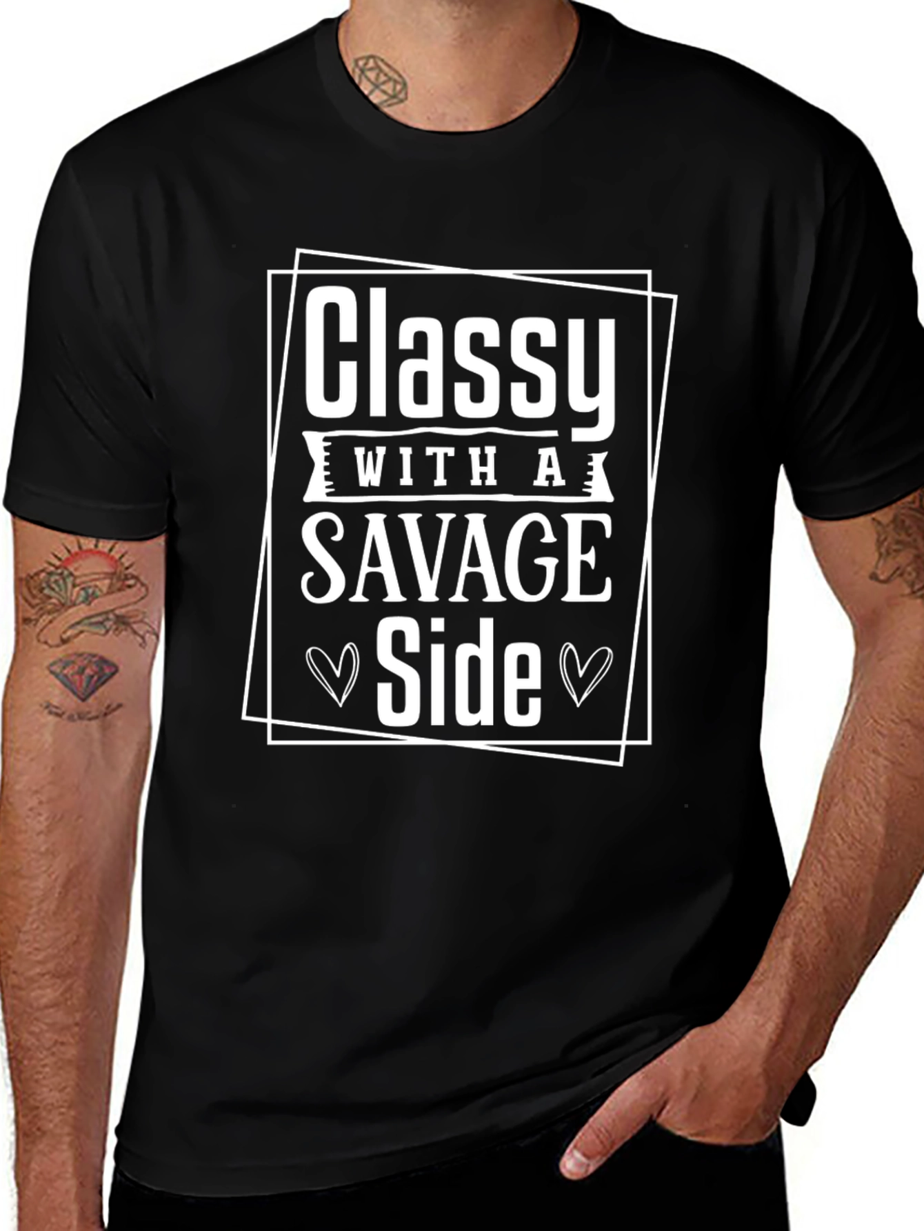 Classy with a Savage Side Black Graphic Tee