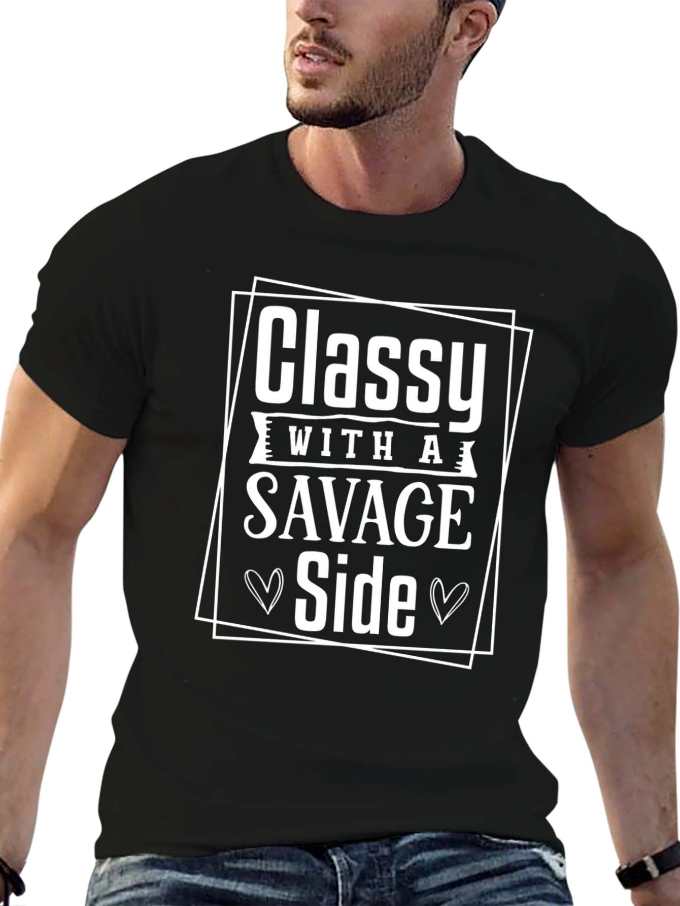 Classy with a Savage Side Black Graphic Tee