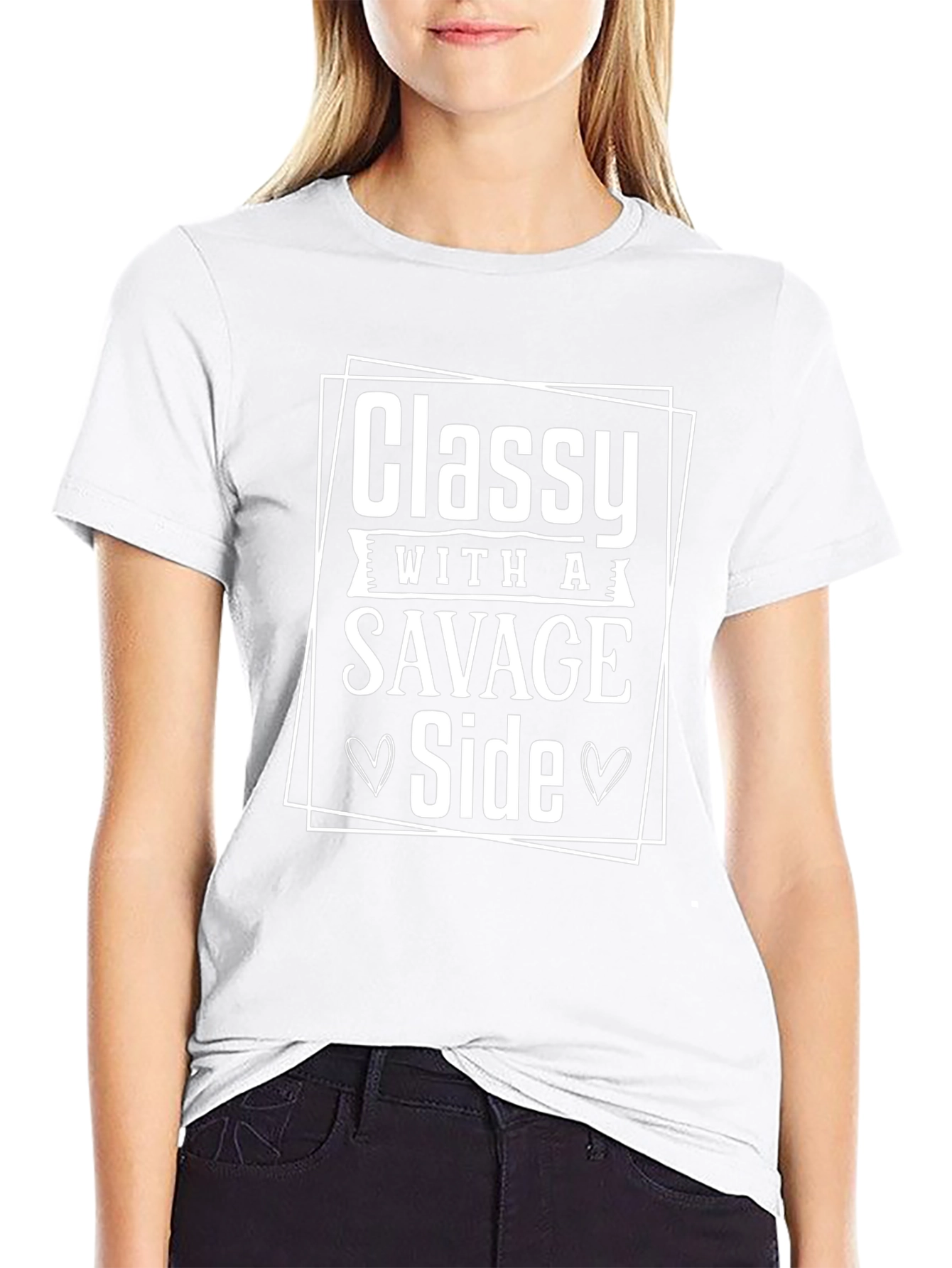 Classy with a Savage Side Black Graphic Tee