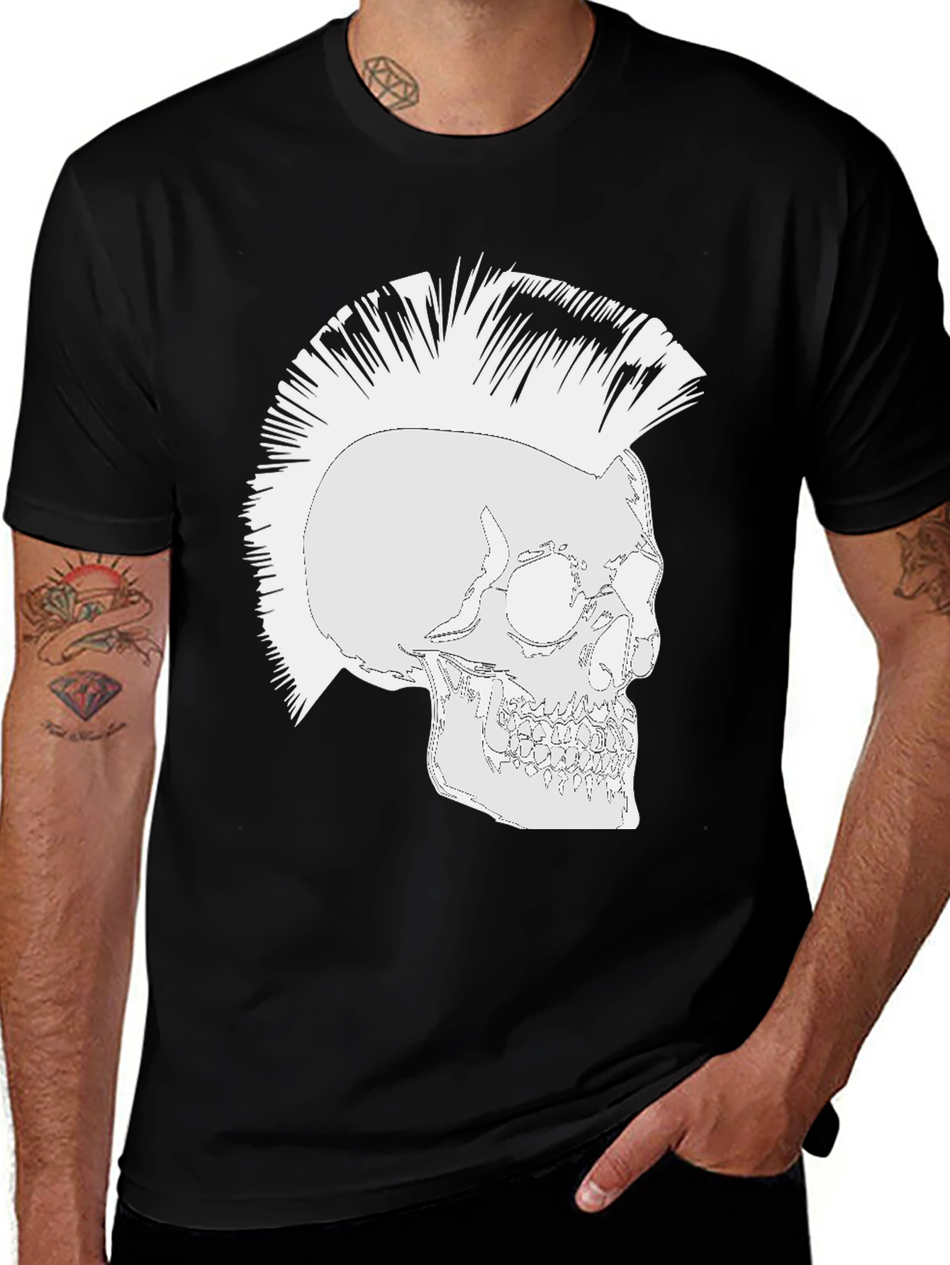 Punk Skull Graphic T-Shirt - Rocker Style Tee