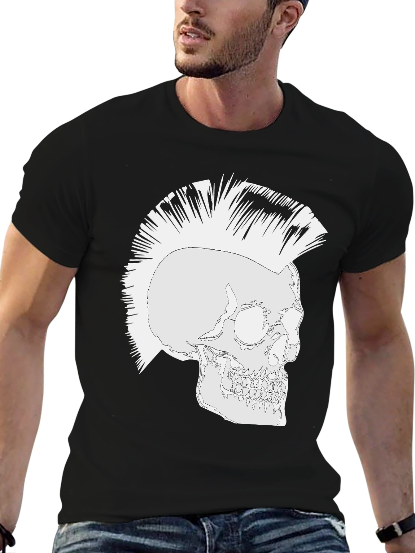 Punk Skull Graphic T-Shirt - Rocker Style Tee