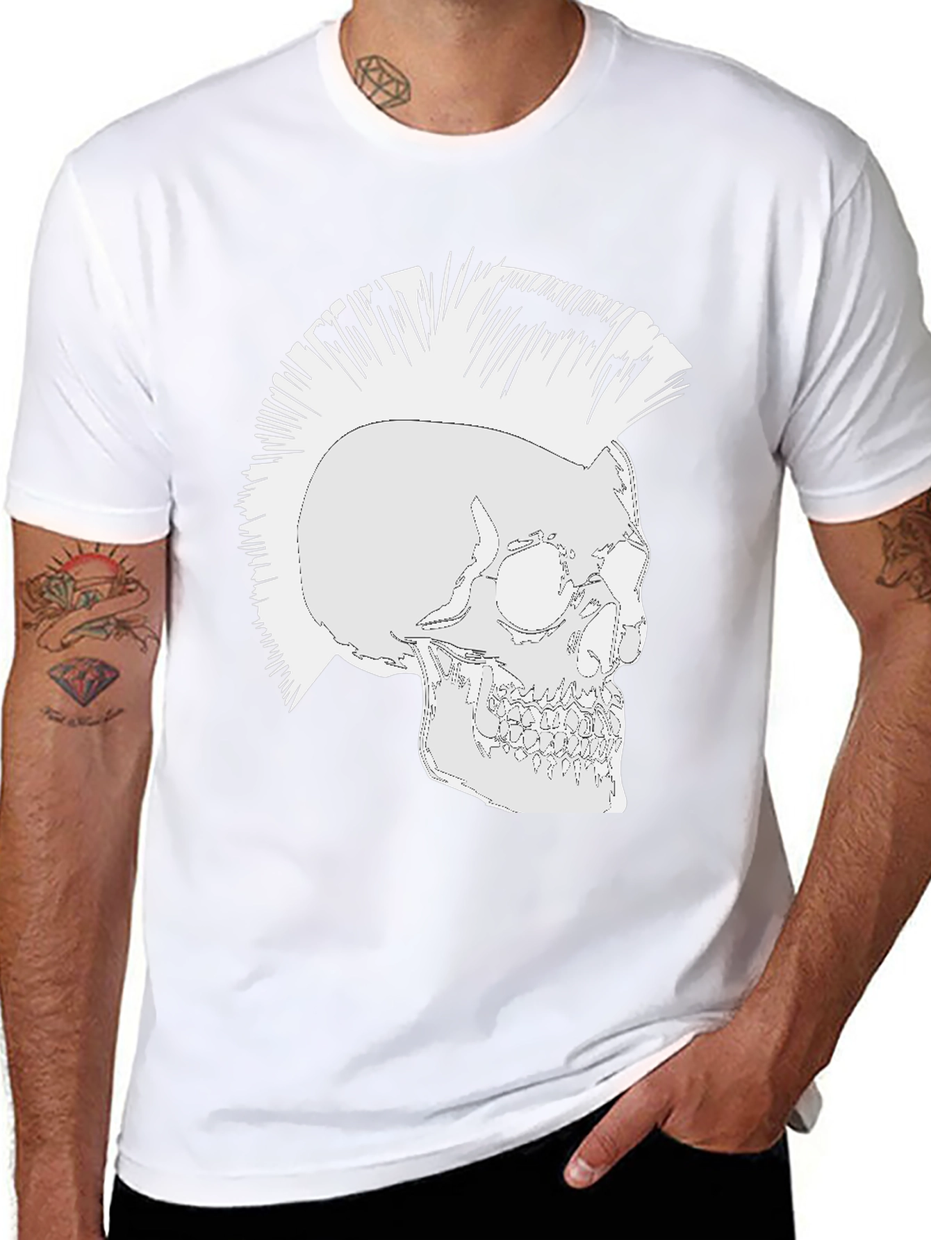 Punk Skull Graphic T-Shirt - Rocker Style Tee