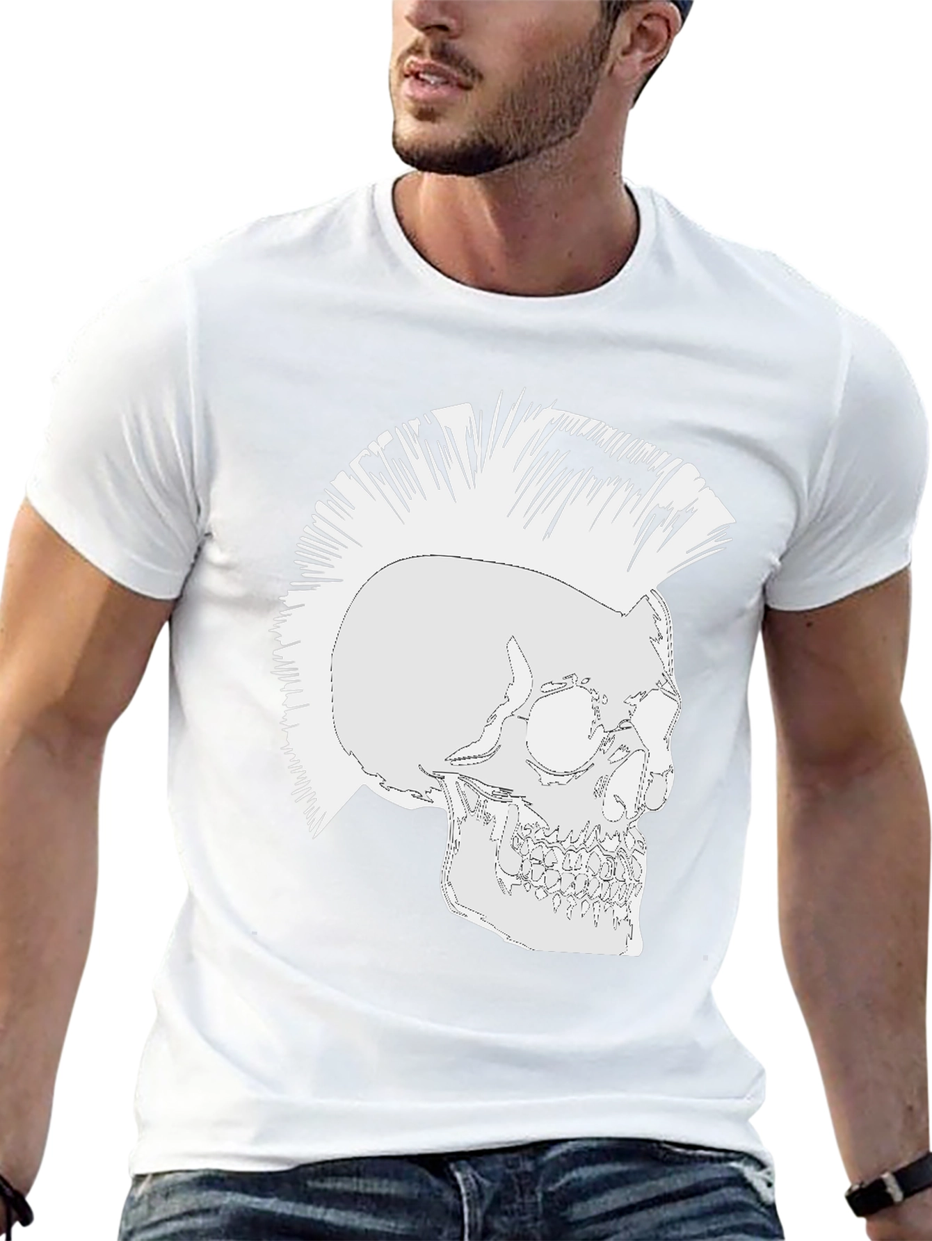 Punk Skull Graphic T-Shirt - Rocker Style Tee