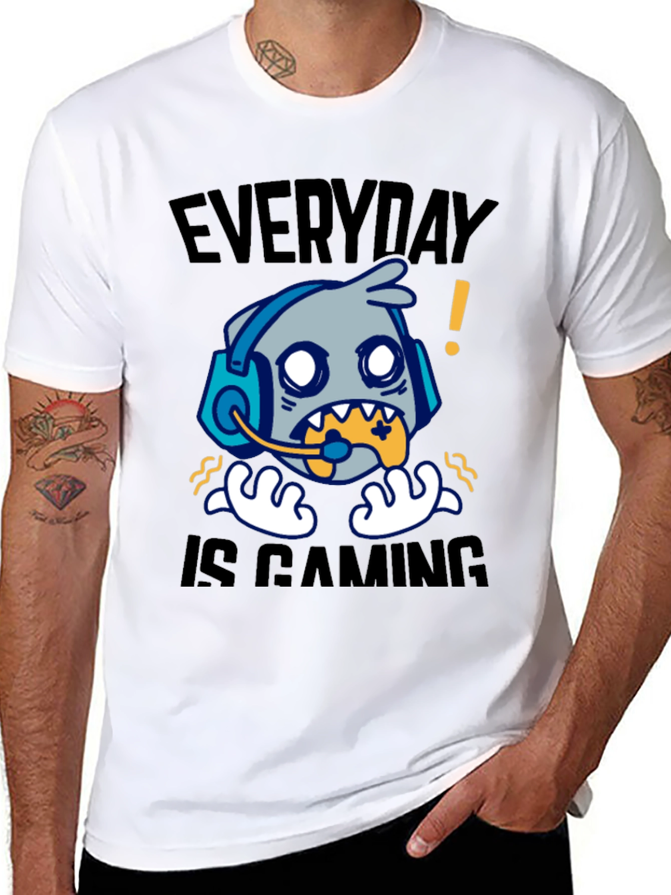 Everyday is Gaming T-Shirt - Gamer Cartoon Graphic Tee