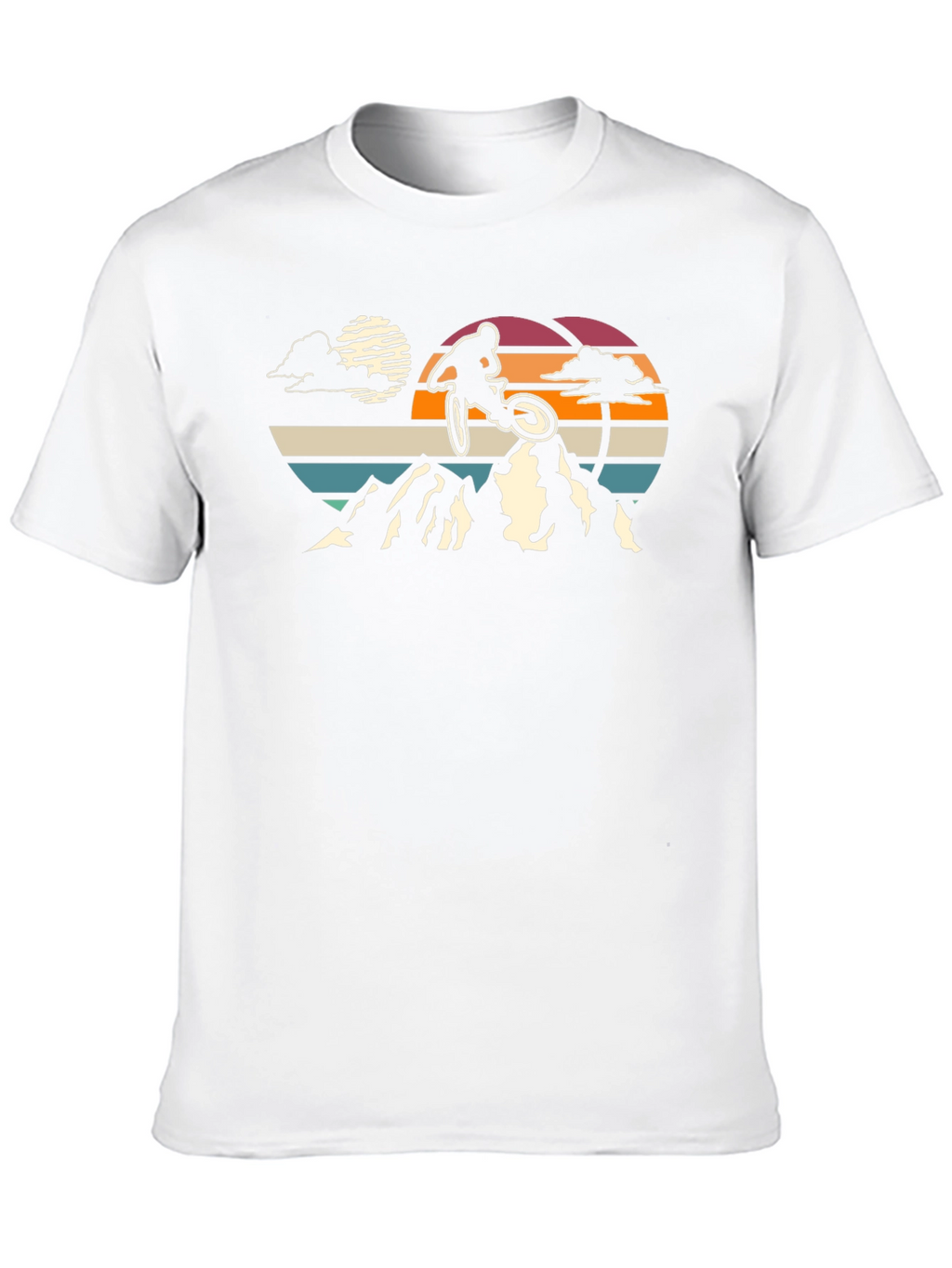 Mountain Biker Sunset Graphic T-Shirt