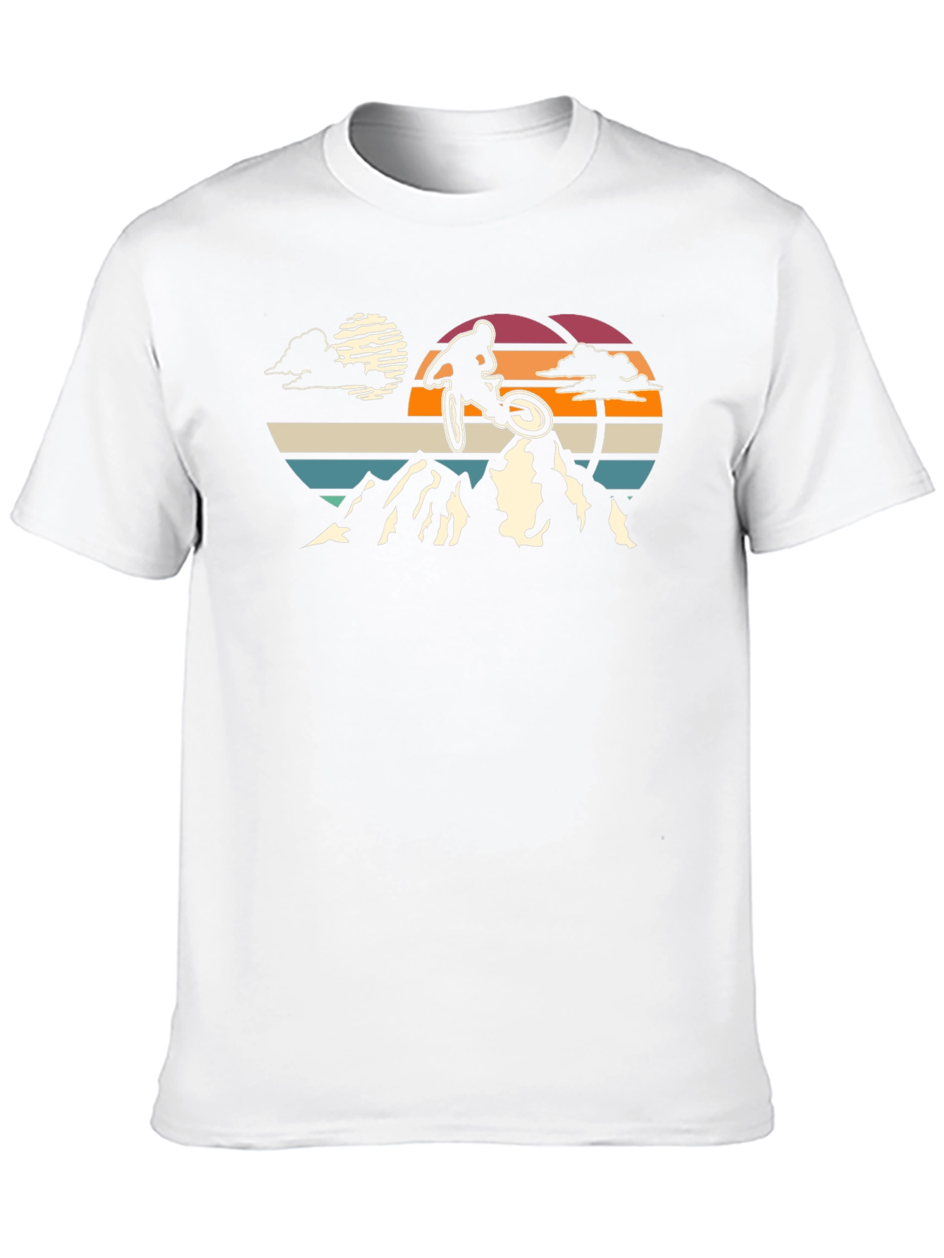 Mountain Biker Sunset Graphic T-Shirt