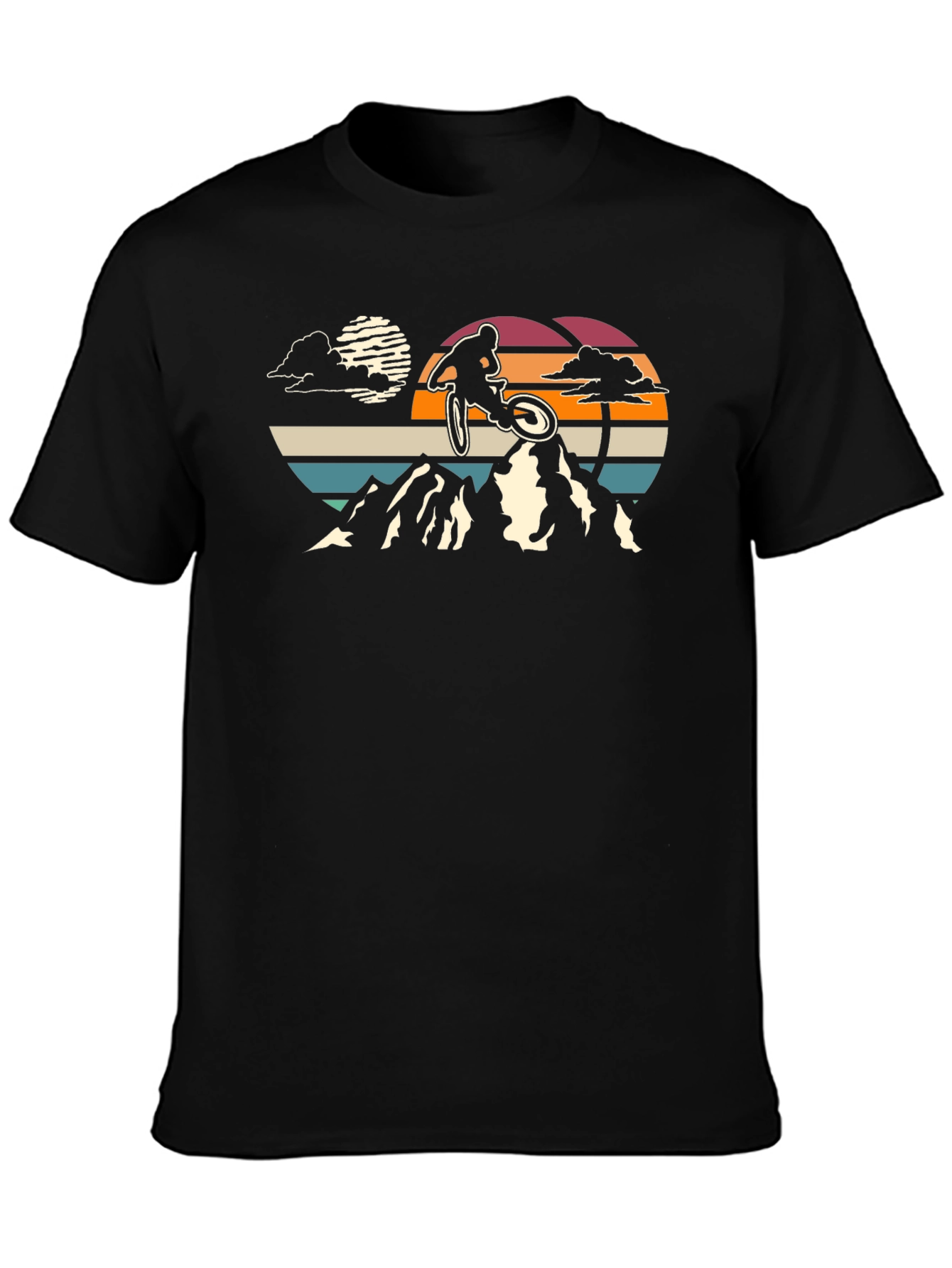 Mountain Biker Sunset Graphic T-Shirt