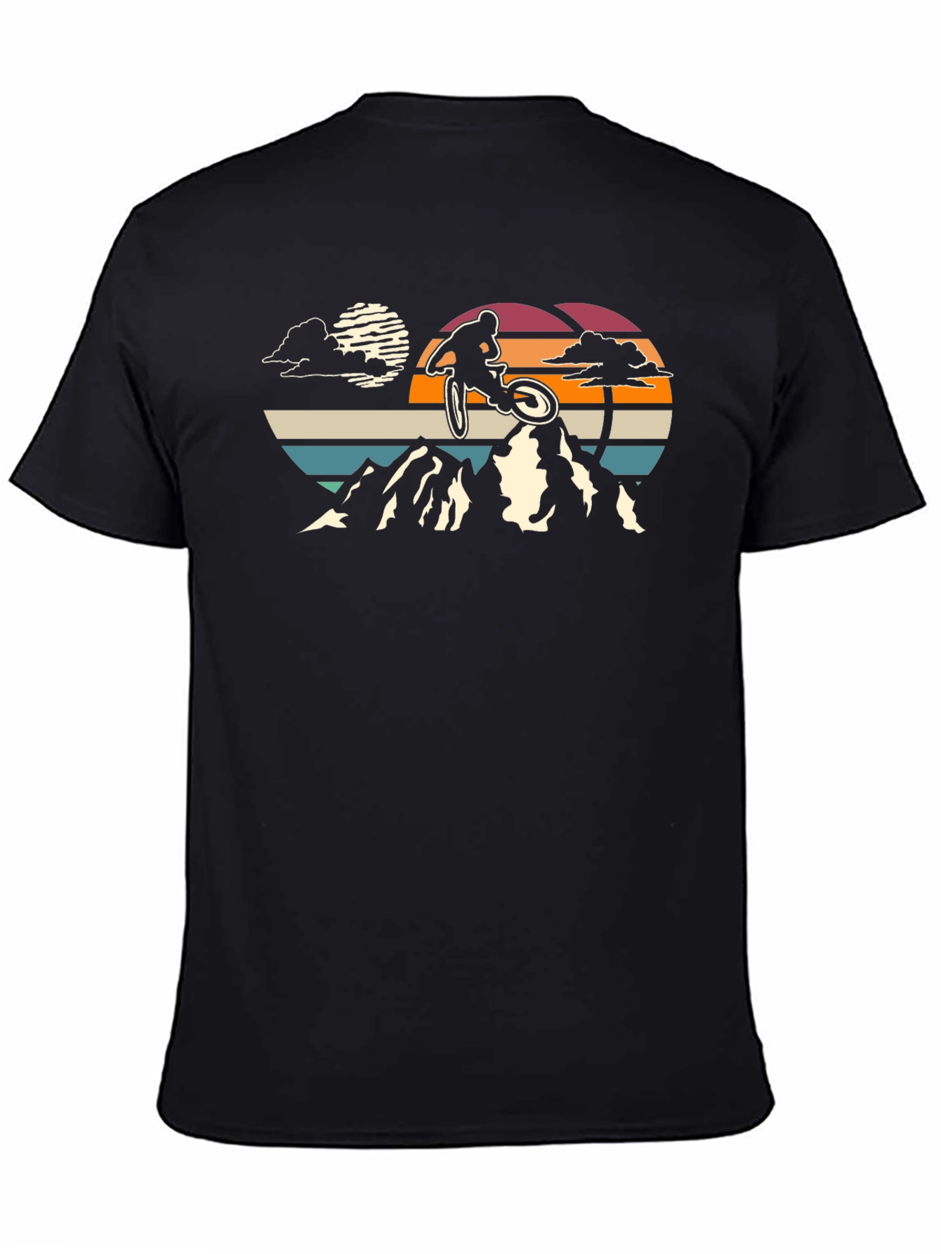 Mountain Biker Sunset Graphic T-Shirt