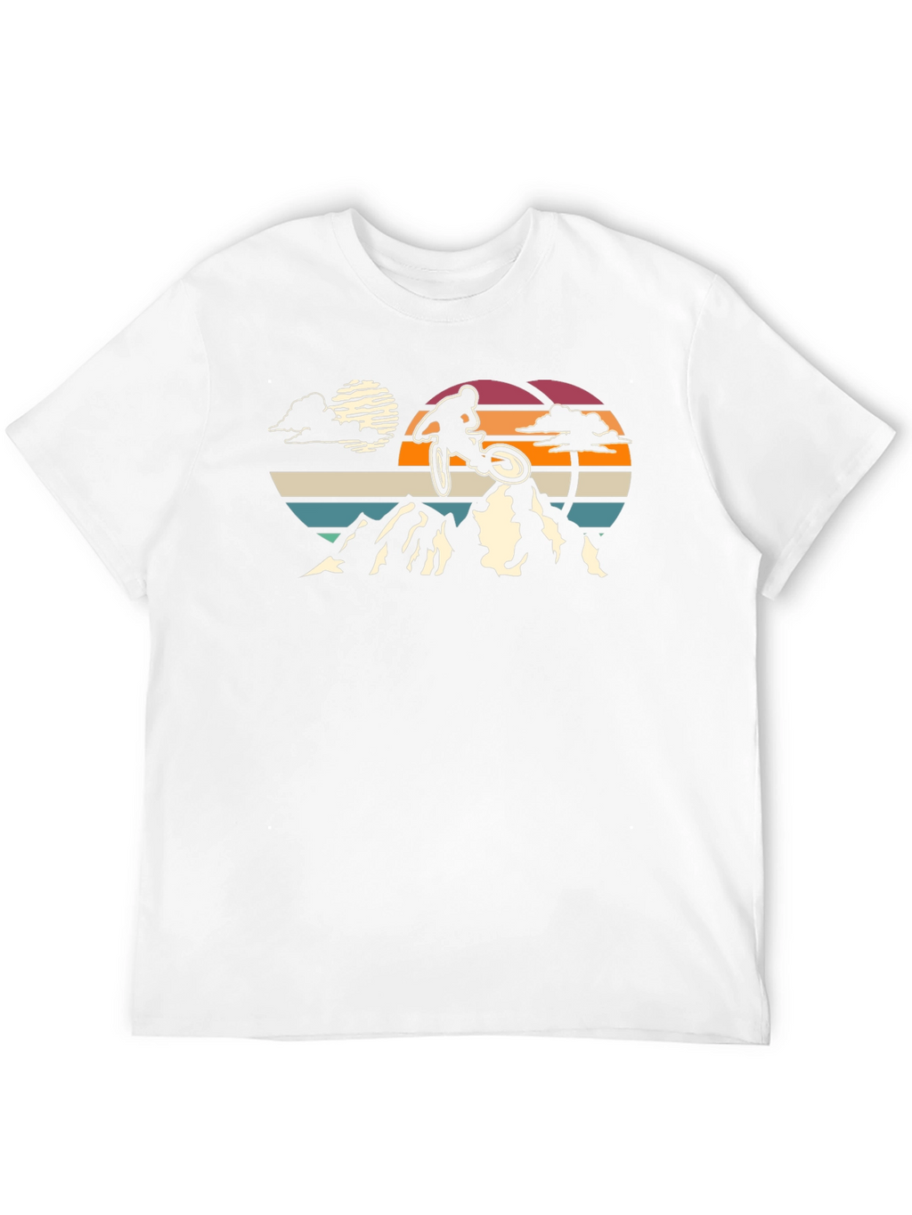Mountain Biker Sunset Graphic T-Shirt