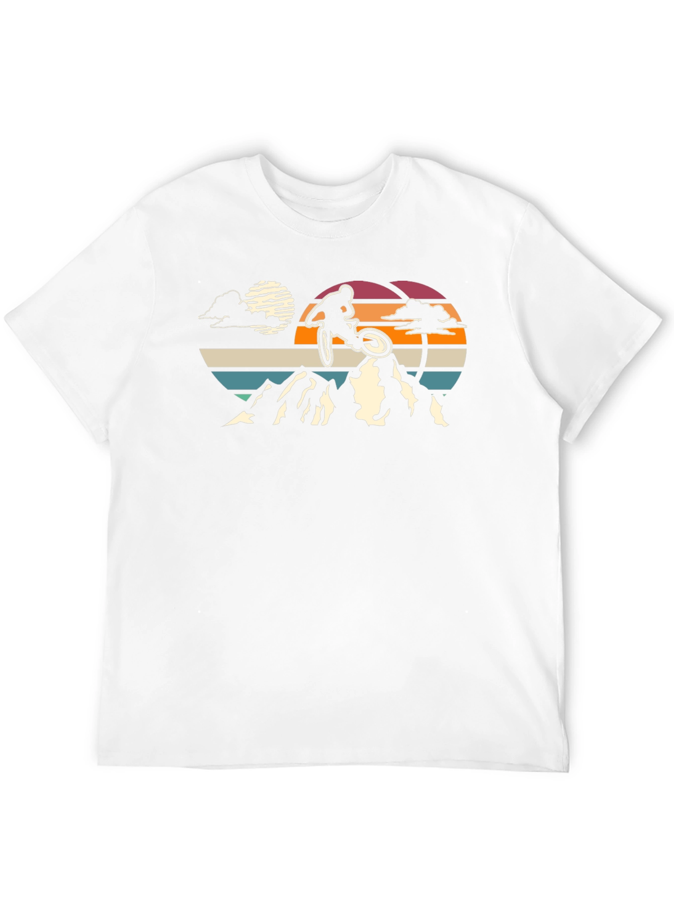 Mountain Biker Sunset Graphic T-Shirt