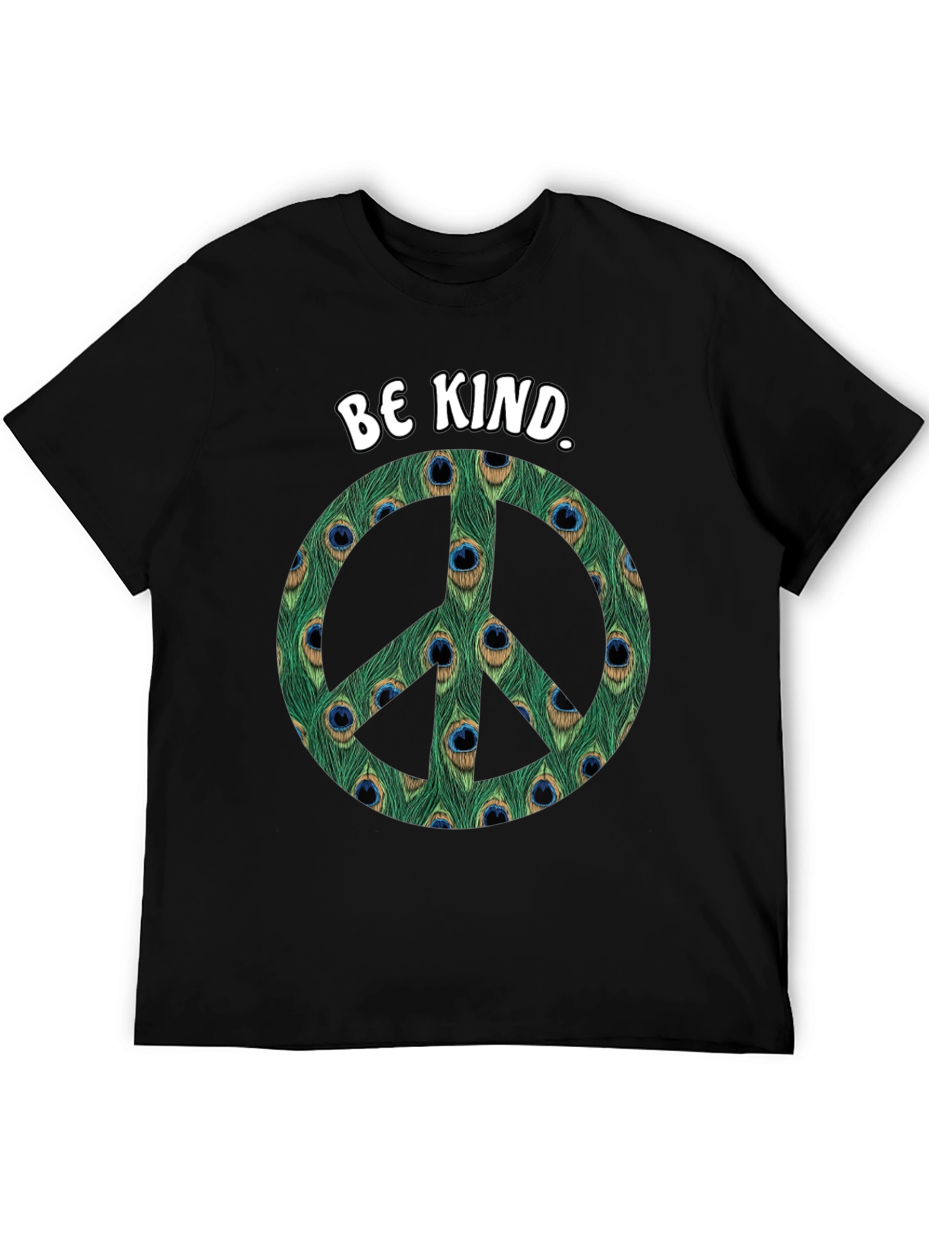 Be Kind Peacock Peace Sign T-Shirt