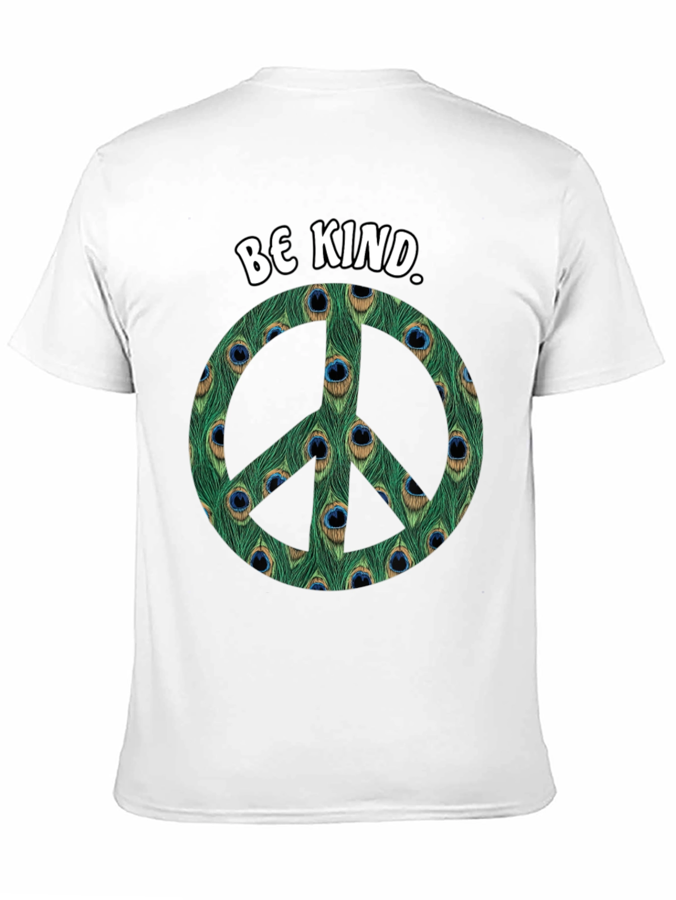 Be Kind Peacock Peace Sign T-Shirt