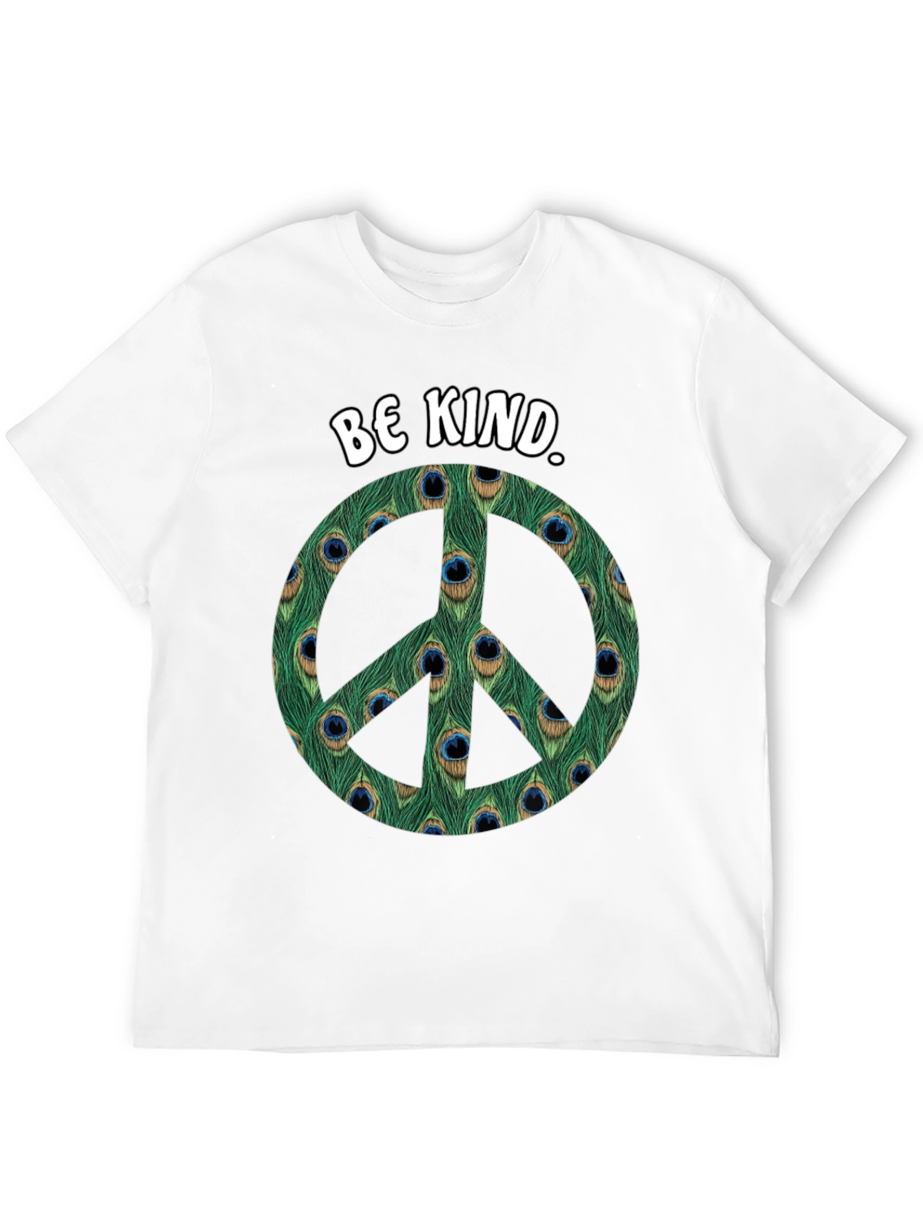 Be Kind Peacock Peace Sign T-Shirt