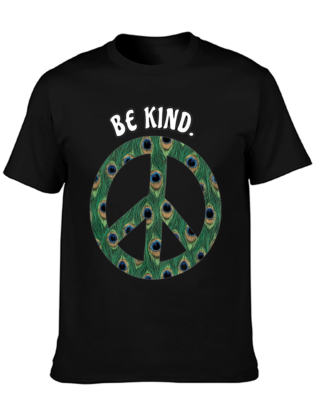 Be Kind Peacock Peace Sign T-Shirt