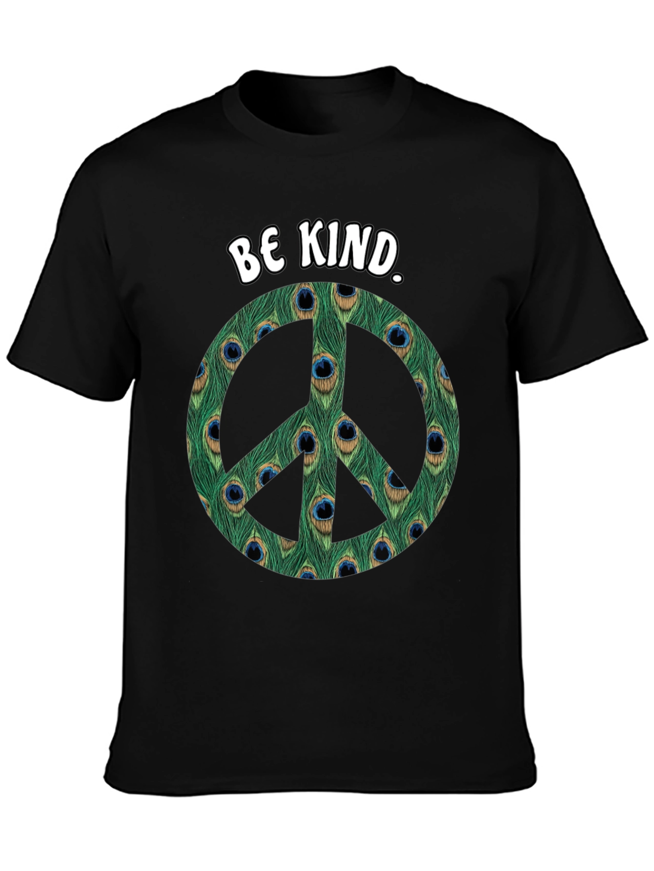 Be Kind Peacock Peace Sign T-Shirt