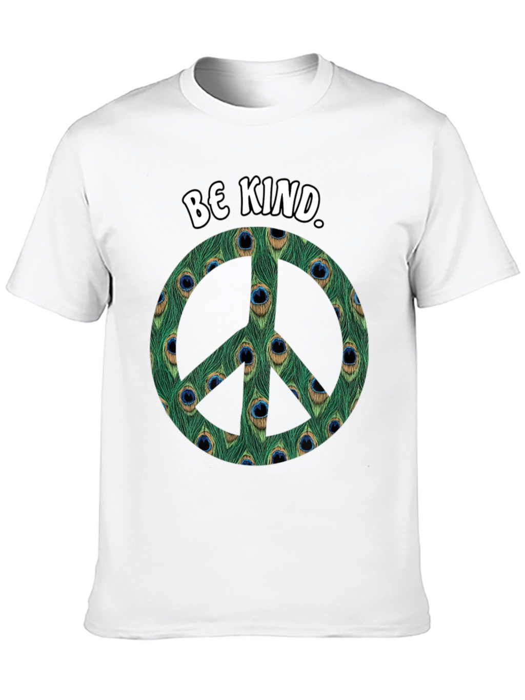 Be Kind Peacock Peace Sign T-Shirt