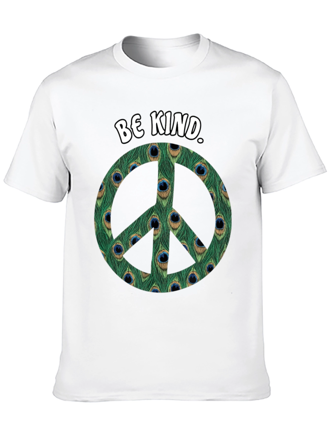 Be Kind Peacock Peace Sign T-Shirt